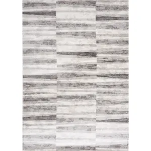 Chase Collection - Faded Grey/White Column Stripes Rug