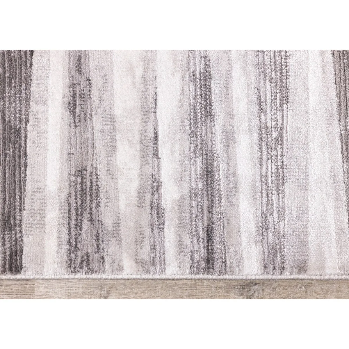 Chase Collection - Faded Grey/White Column Stripes Rug