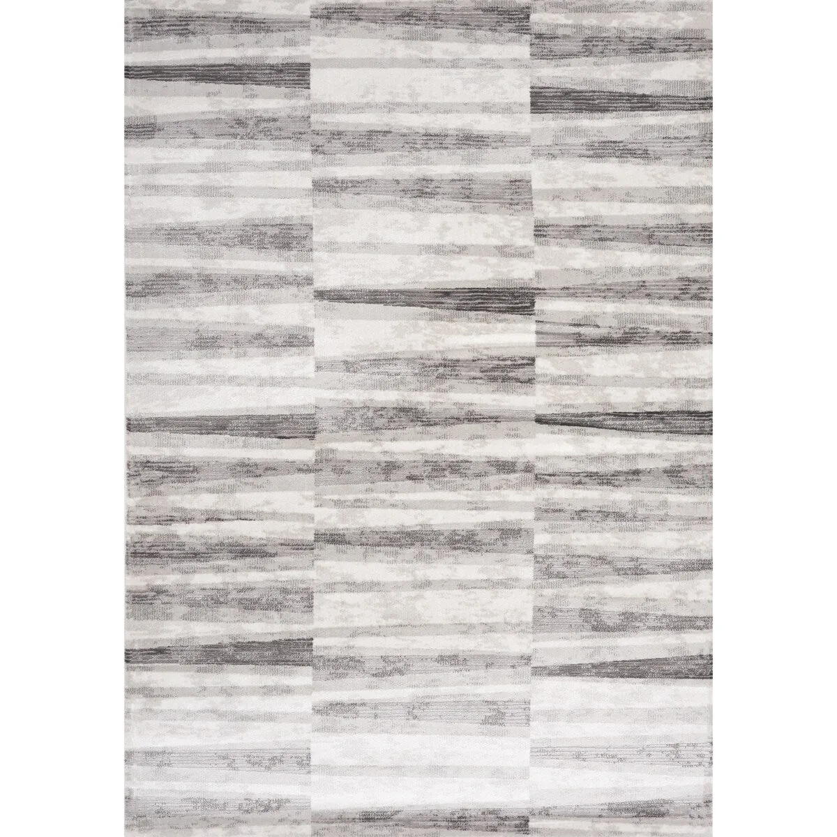 Chase Collection - Faded Grey/White Column Stripes Rug