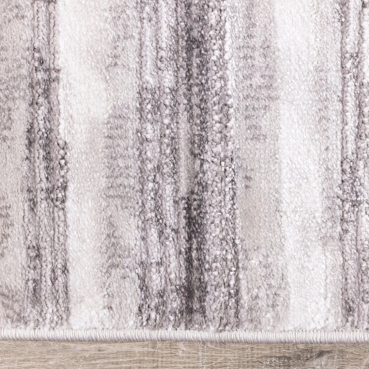 Chase Collection - Faded Grey/White Column Stripes Rug