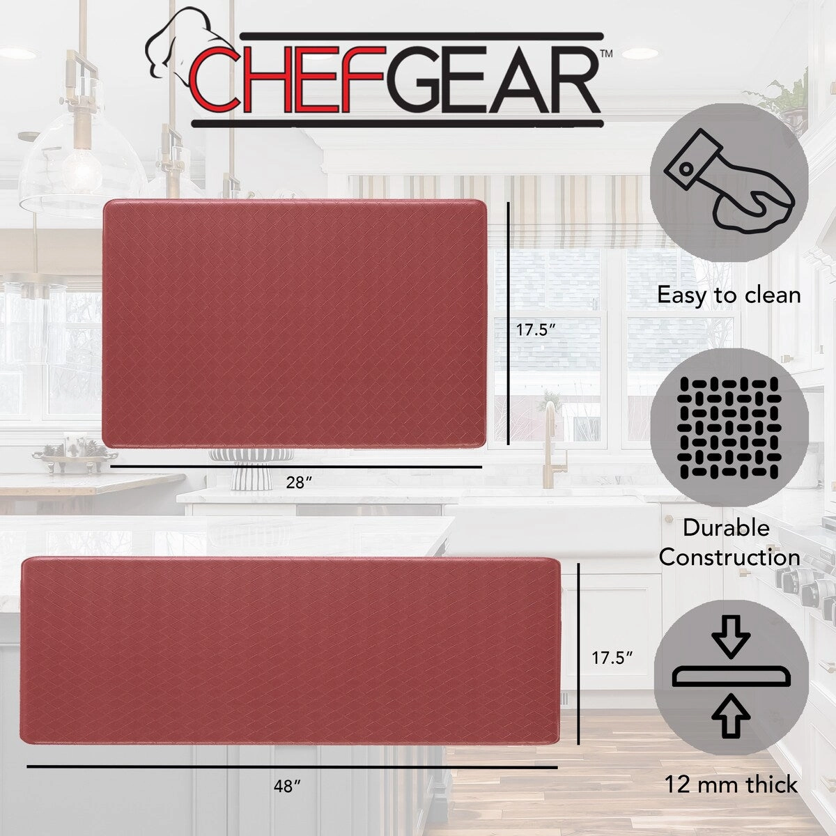 Chef Gear Playa Basketweave Anti-Fatigue Kitchen Wellness Mats