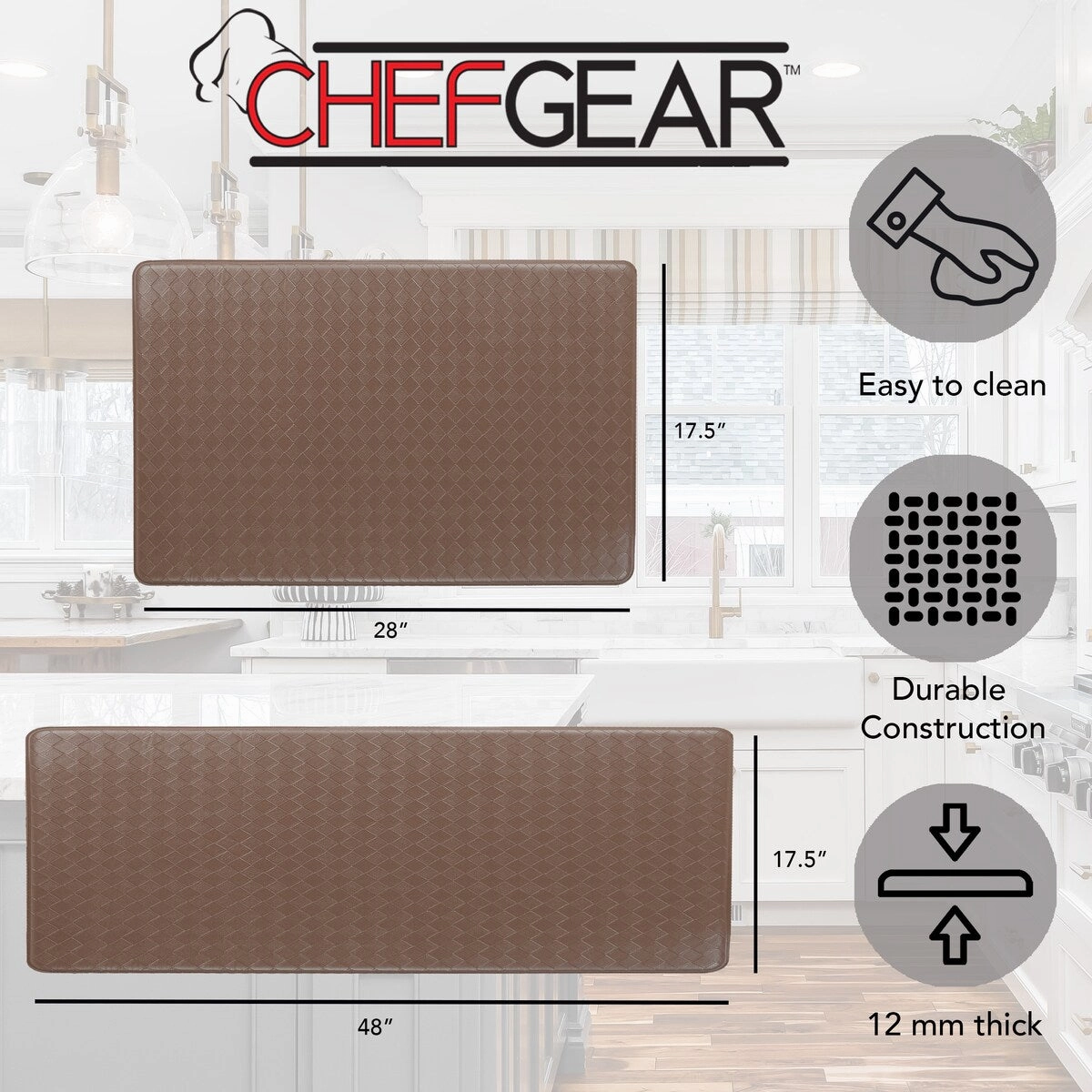 Chef Gear Playa Basketweave Anti-Fatigue Kitchen Wellness Mats