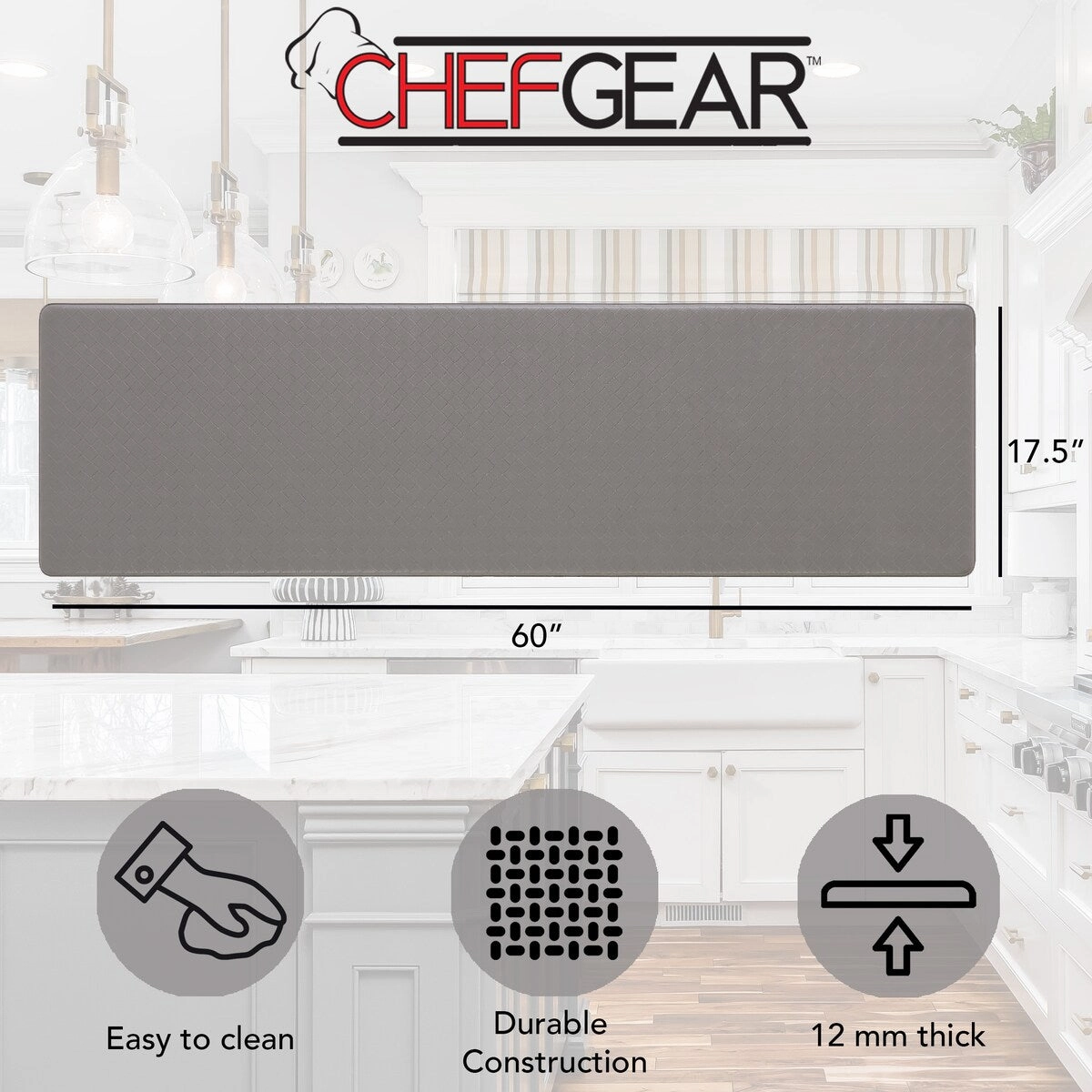 Chef Gear Playa Basketweave Anti-Fatigue Kitchen Wellness Mats