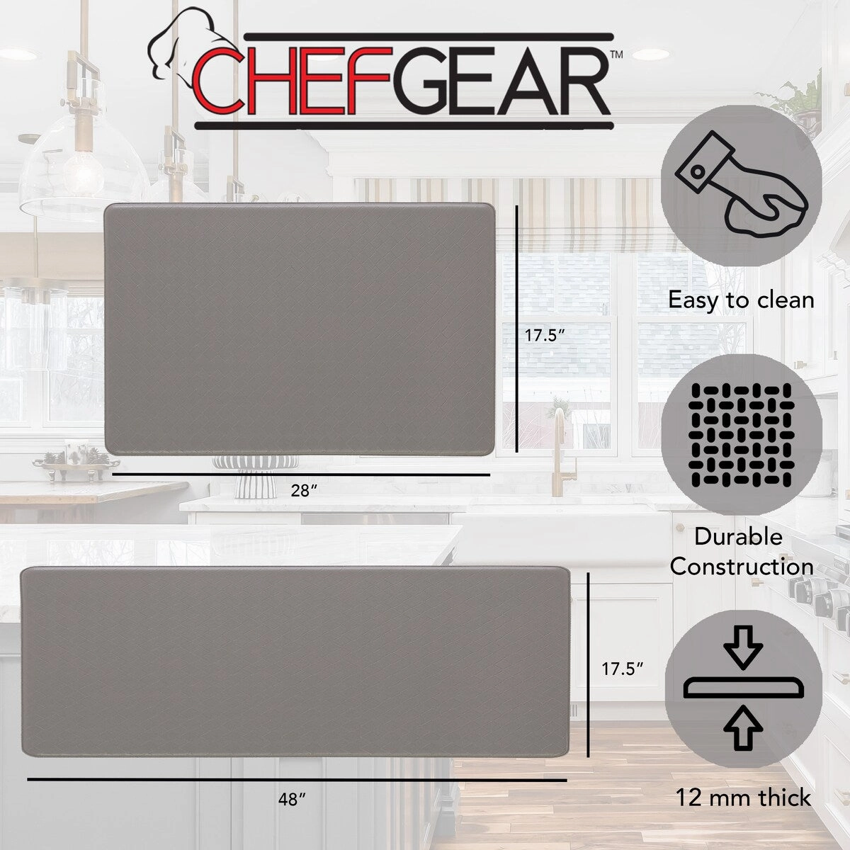 Chef Gear Playa Basketweave Anti-Fatigue Kitchen Wellness Mats