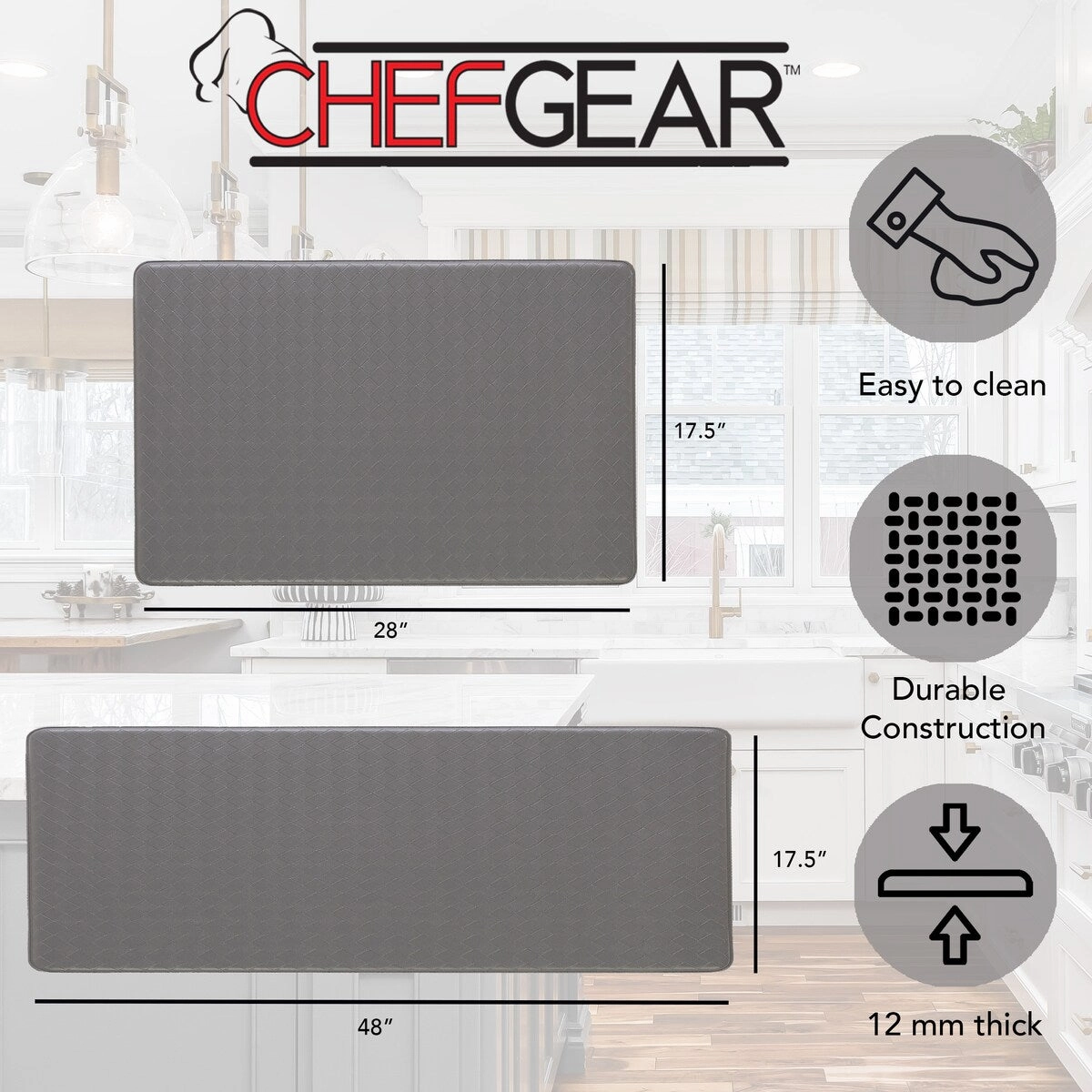 Chef Gear Playa Basketweave Anti-Fatigue Kitchen Wellness Mats
