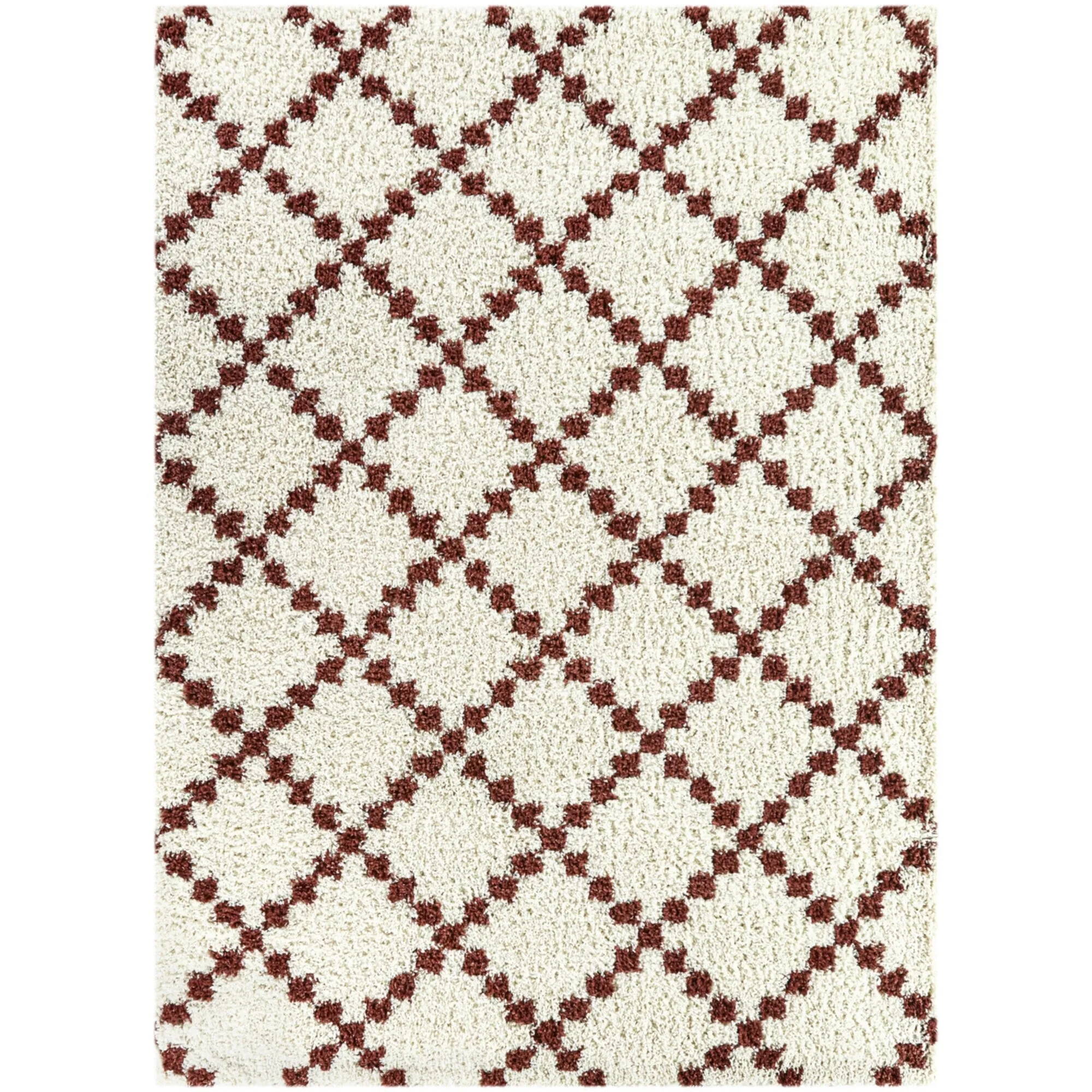 Cheshire Geometric Diamond Shag Area Rug