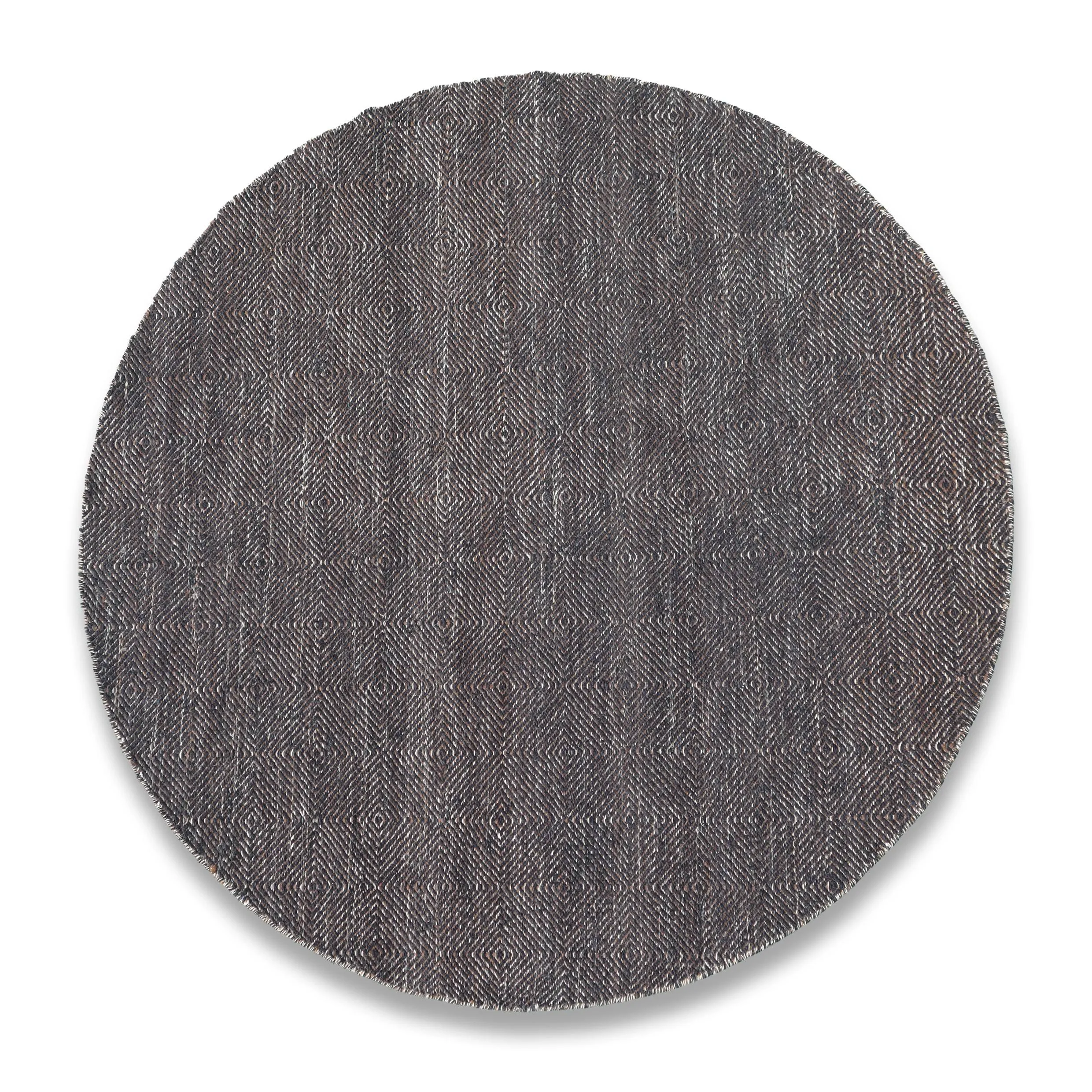 Coastal Handmade Wool Rugs Lattice Brown/Grey & White For Living Room