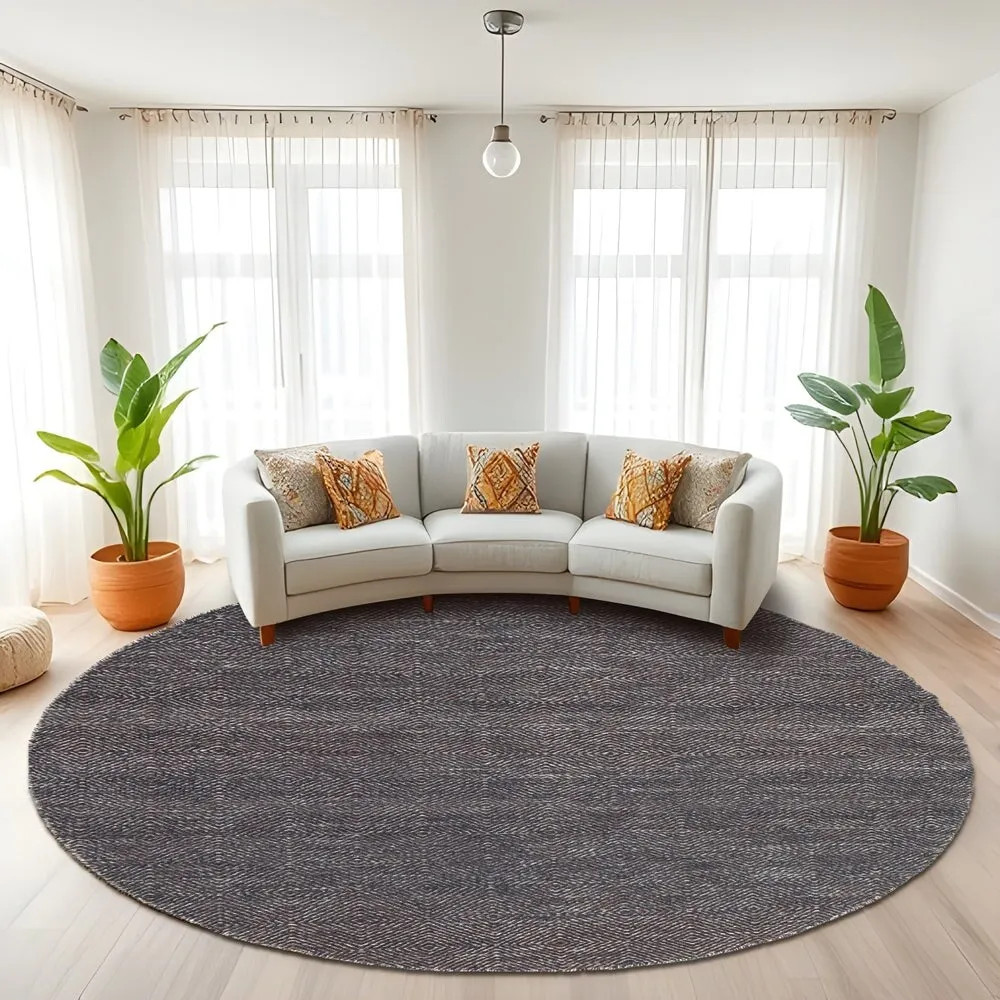 Coastal Handmade Wool Rugs Lattice Brown/Grey & White For Living Room