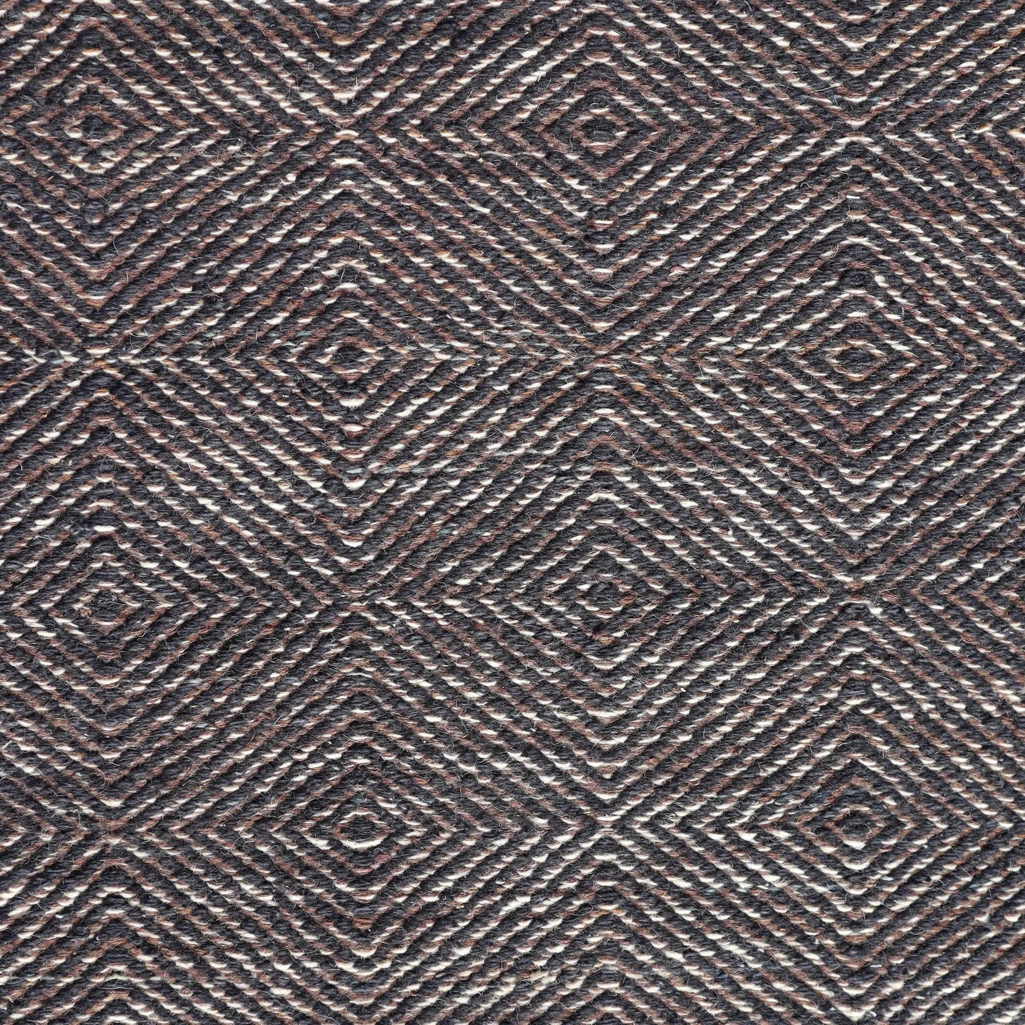 Coastal Handmade Wool Rugs Lattice Brown/Grey & White For Living Room