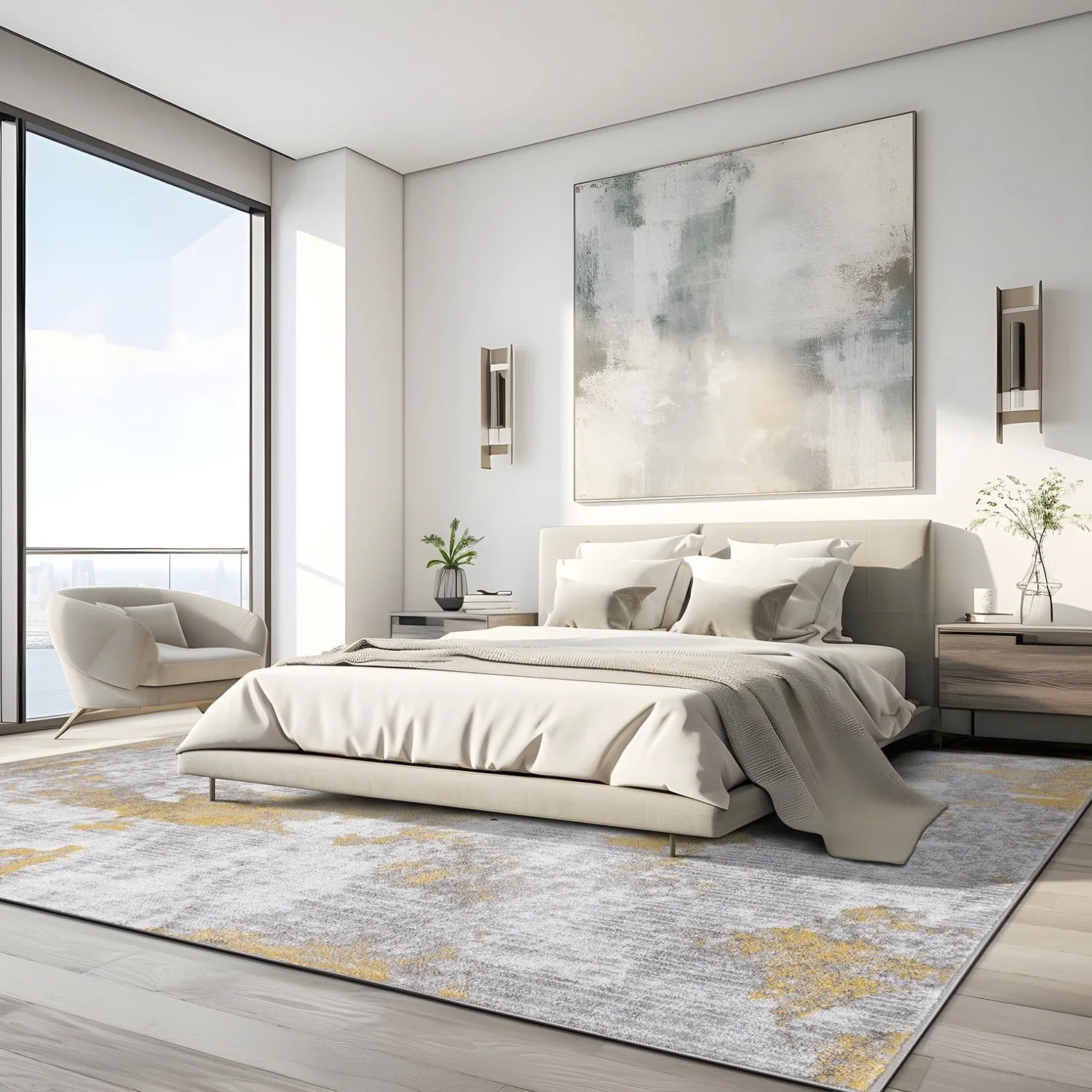 Contemporary Abstract Elegance Area Rug