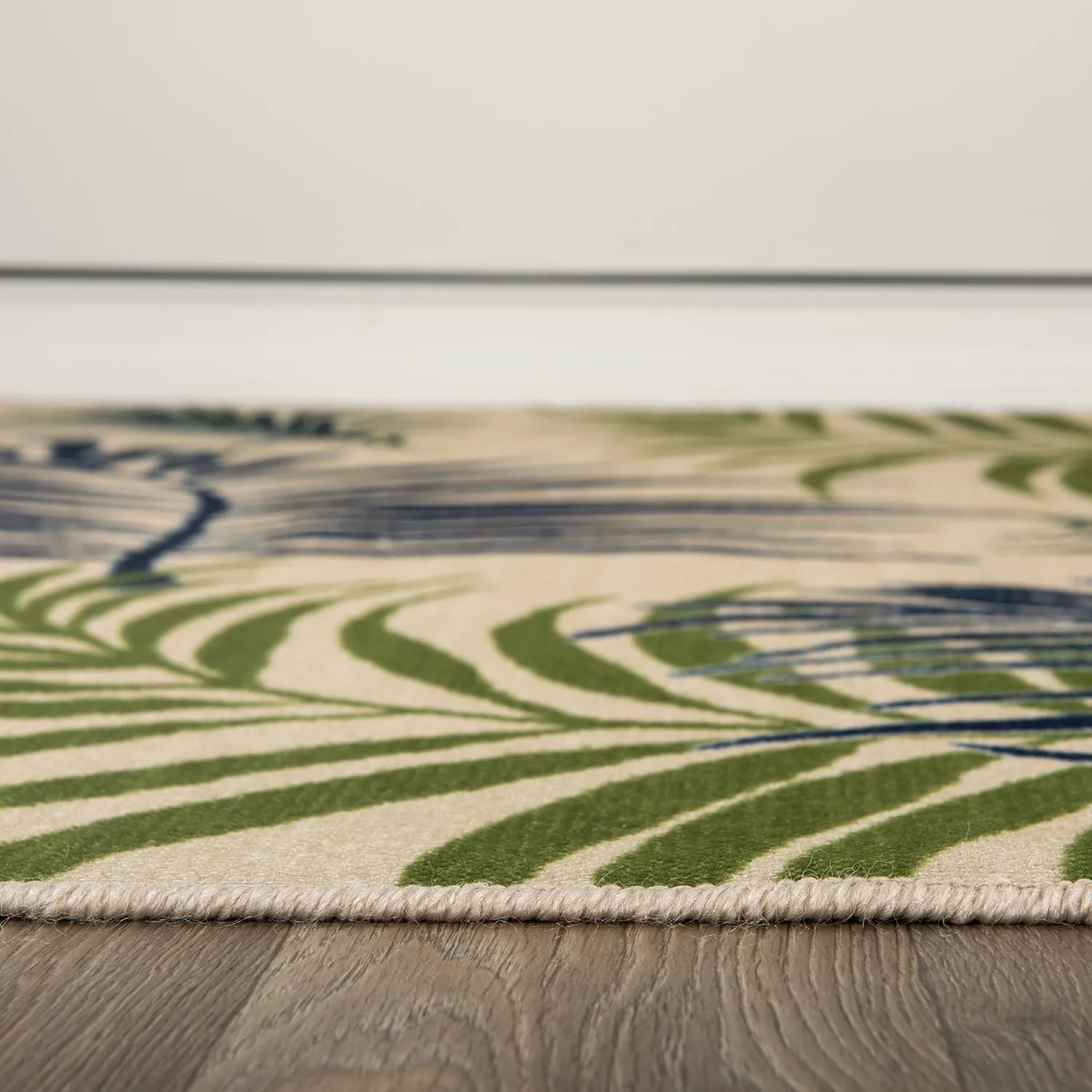 Contemporary Floral Leaves Flatweave Indoor/Outdoor Area Rug