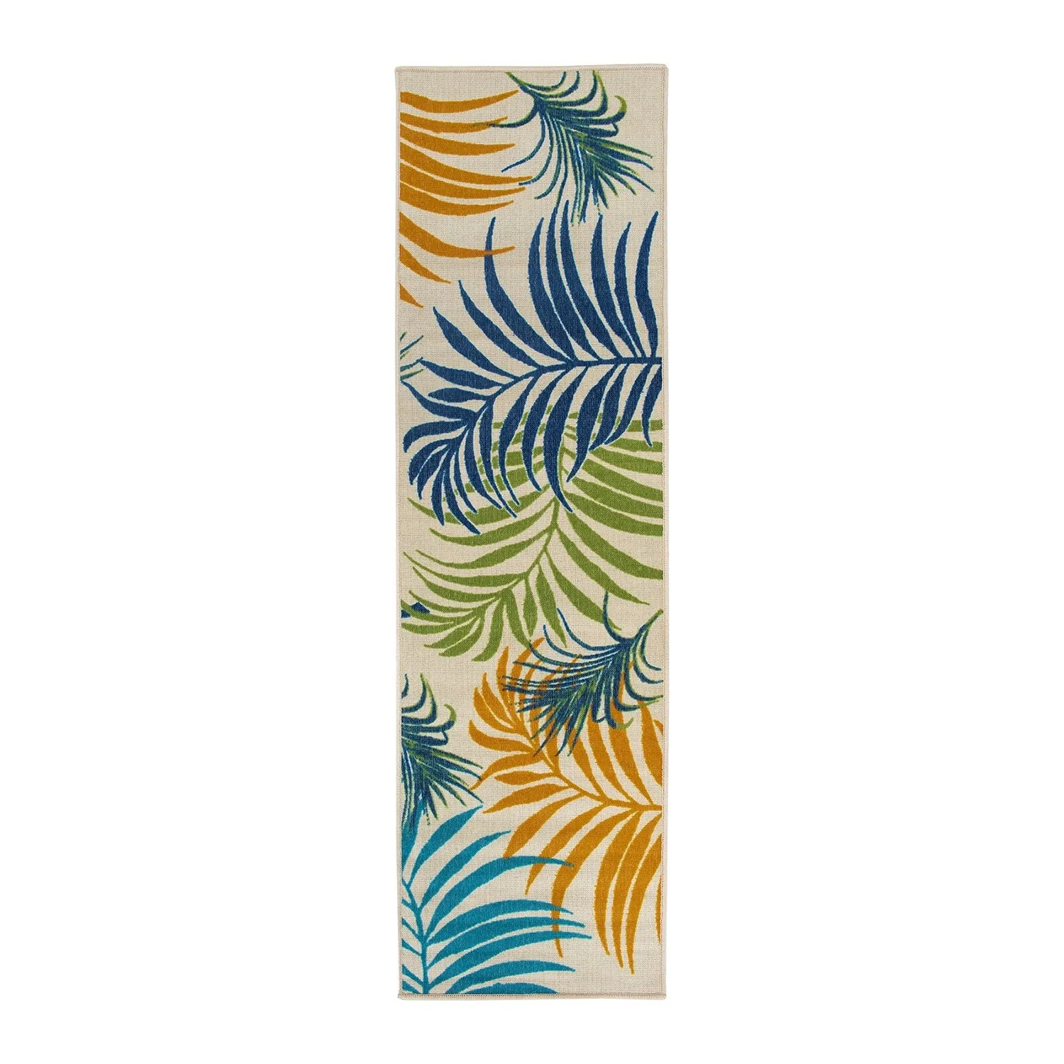 Contemporary Floral Leaves Flatweave Indoor/Outdoor Area Rug
