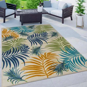Contemporary Floral Leaves Flatweave Indoor/Outdoor Area Rug