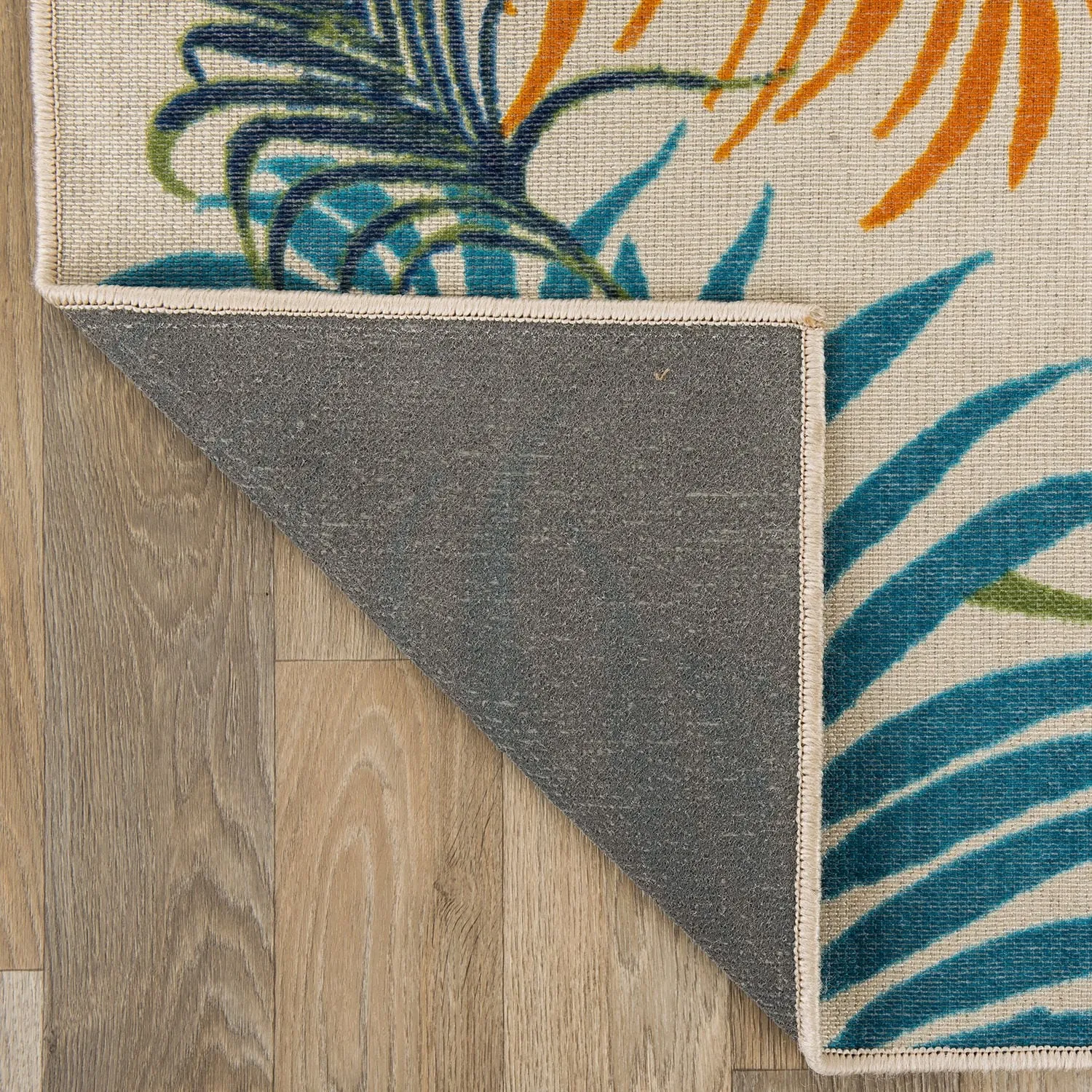 Contemporary Floral Leaves Flatweave Indoor/Outdoor Area Rug