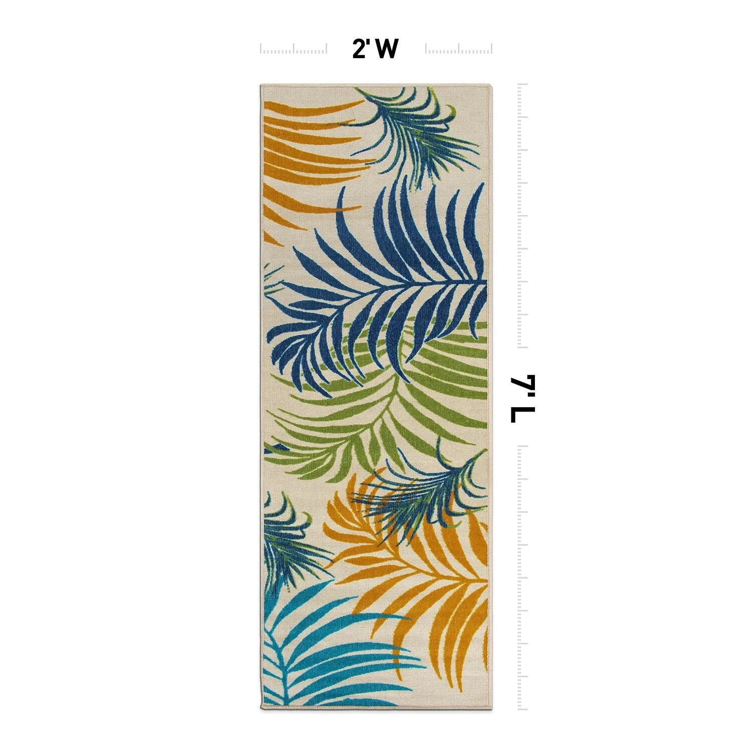 Contemporary Floral Leaves Flatweave Indoor/Outdoor Area Rug