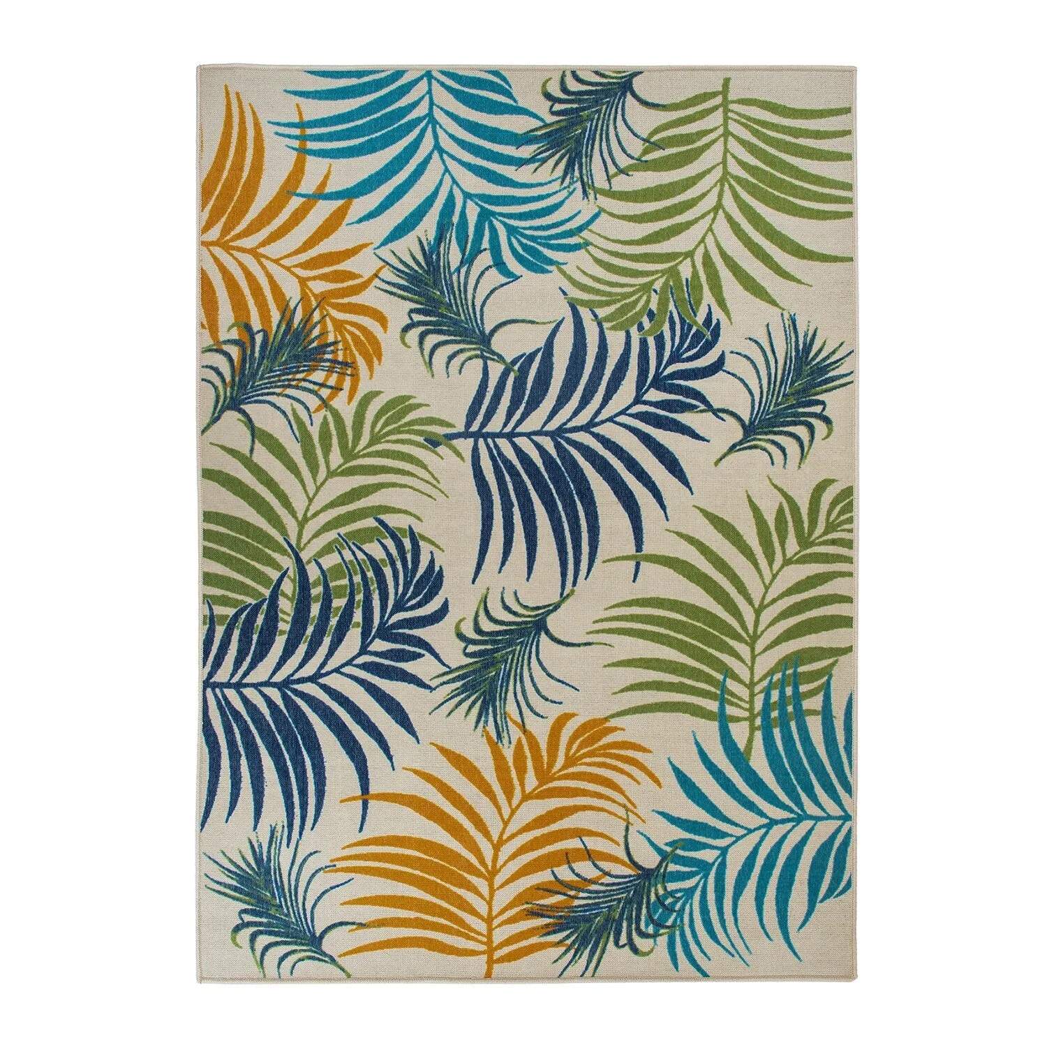 Contemporary Floral Leaves Flatweave Indoor/Outdoor Area Rug