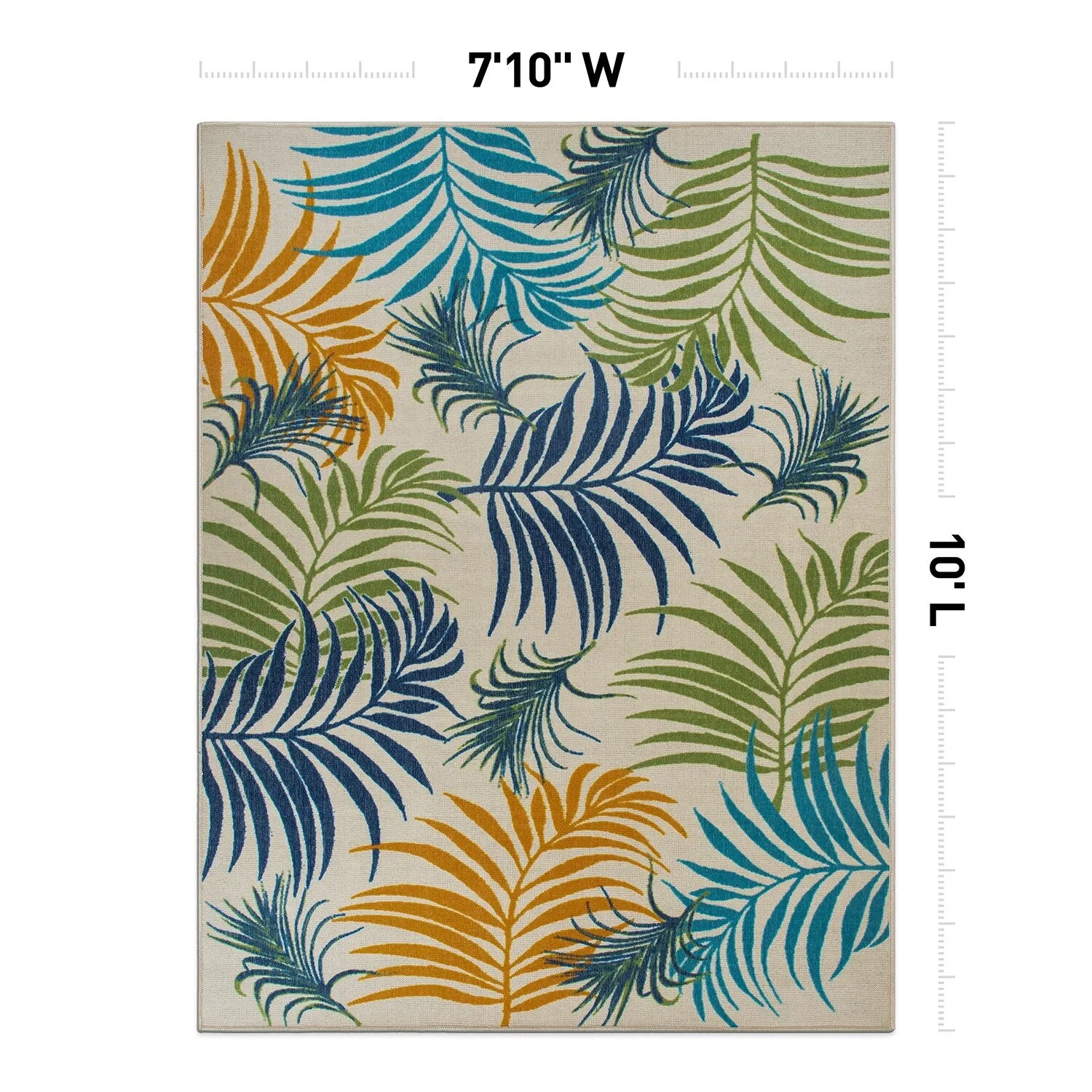 Contemporary Floral Leaves Flatweave Indoor/Outdoor Area Rug