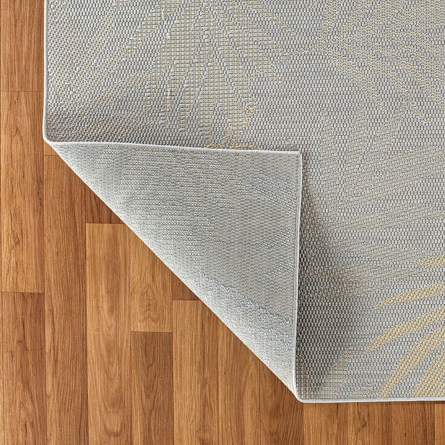 Contemporary Floral Leaves Indoor/Outdoor Flatweave Waterproof Backyard Patio Area Rug