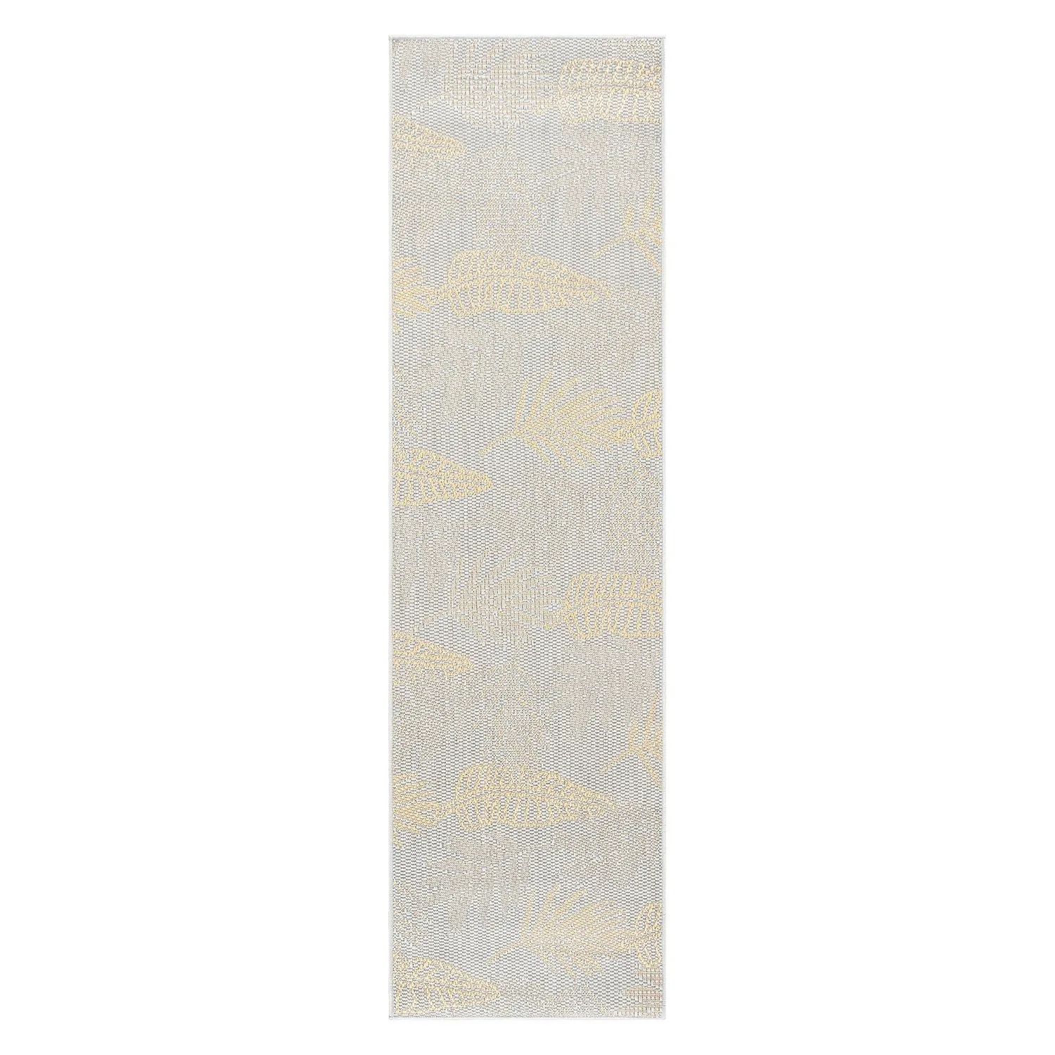 Contemporary Floral Leaves Indoor/Outdoor Flatweave Waterproof Backyard Patio Area Rug