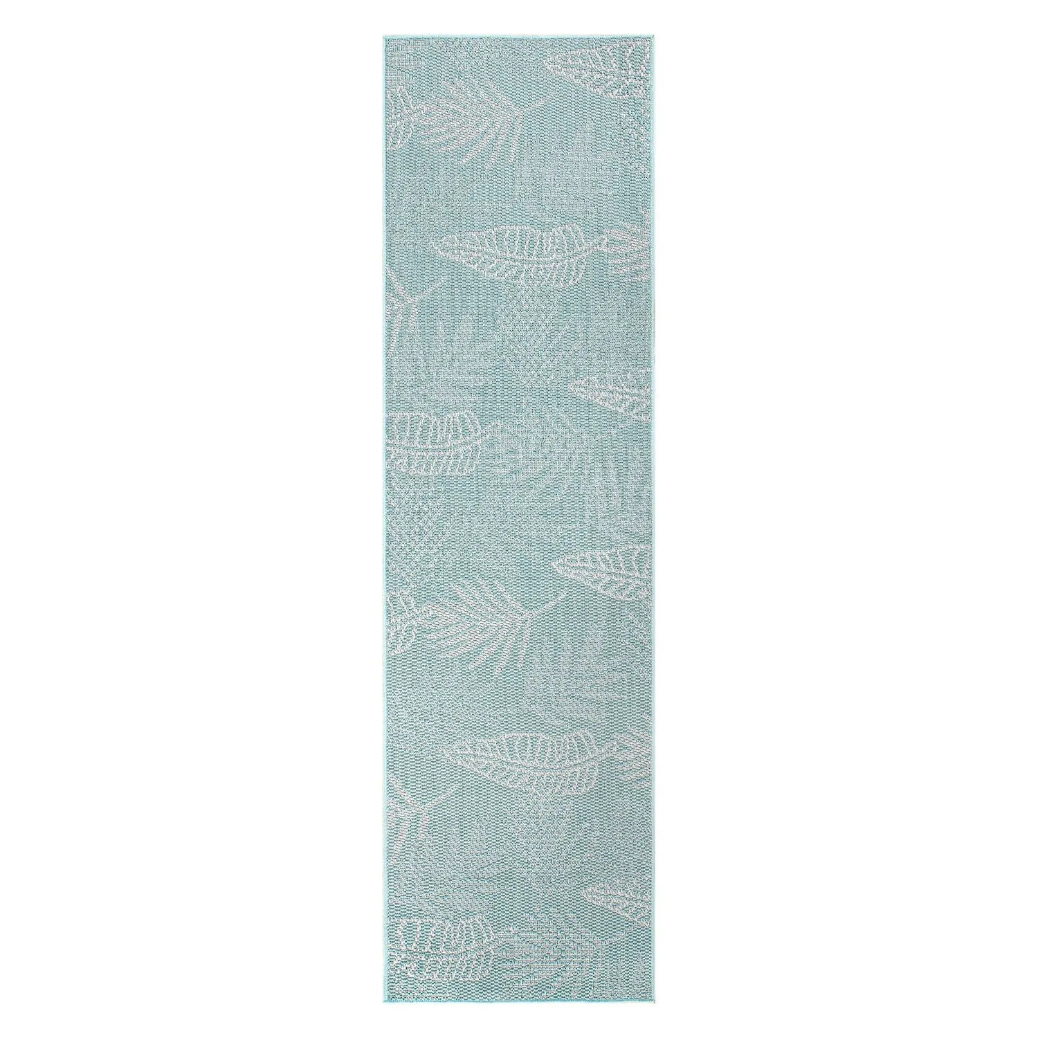 Contemporary Floral Leaves Indoor/Outdoor Flatweave Waterproof Backyard Patio Area Rug