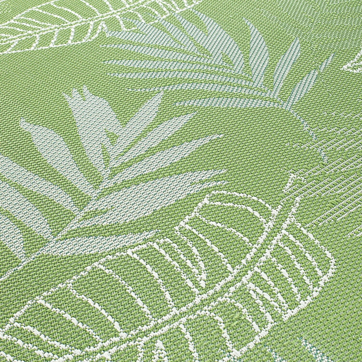 Contemporary Floral Leaves Indoor/Outdoor Flatweave Waterproof Backyard Patio Area Rug
