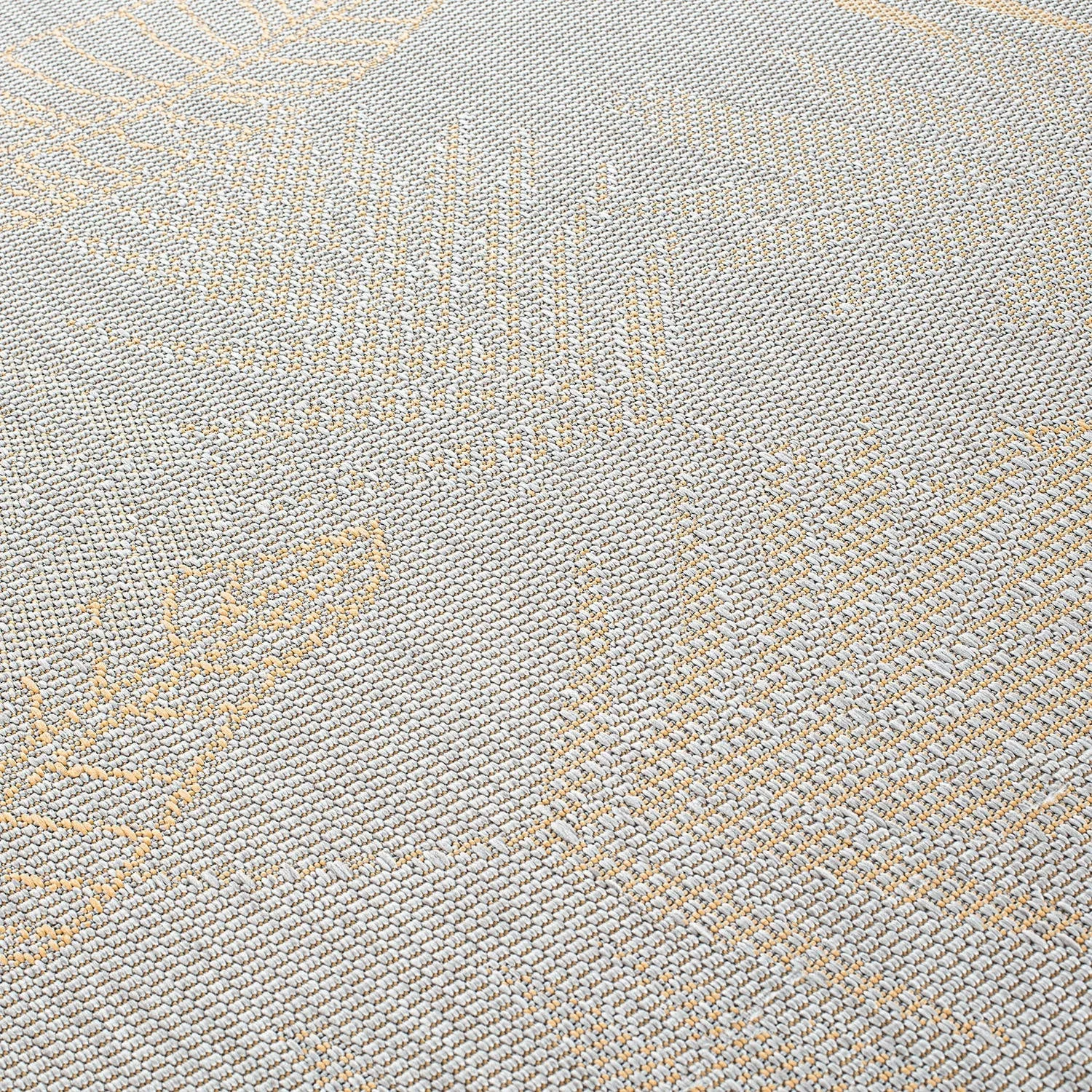 Contemporary Floral Leaves Indoor/Outdoor Flatweave Waterproof Backyard Patio Area Rug