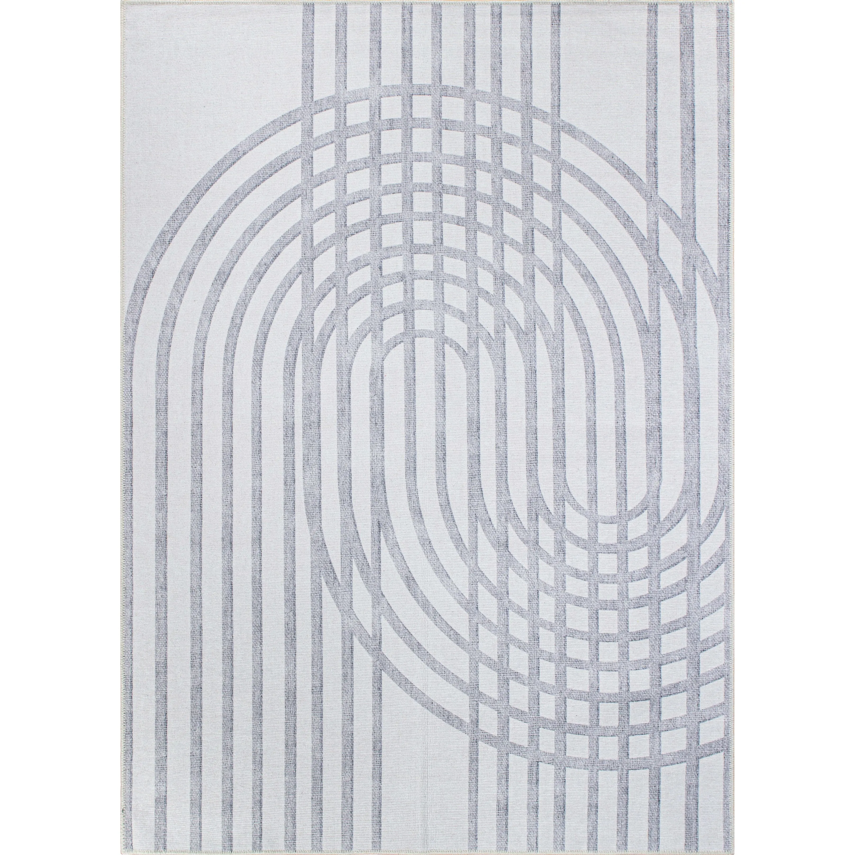 Contemporary Lines Machine Washable Area Rug