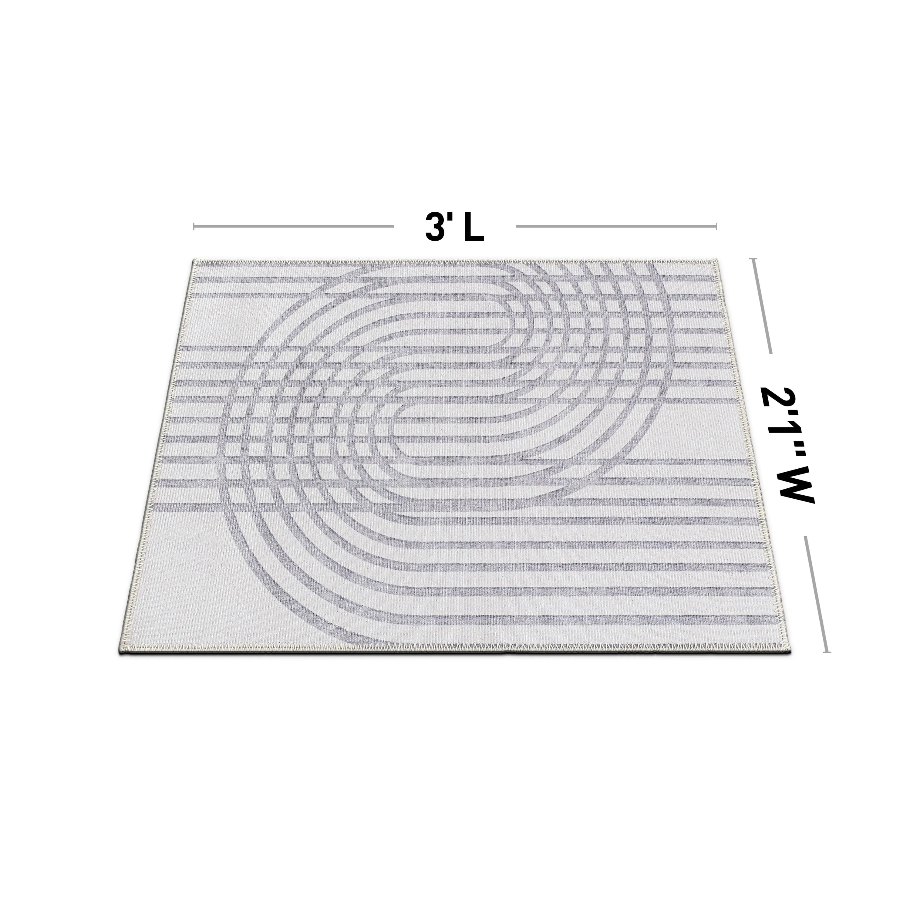 Contemporary Lines Machine Washable Area Rug