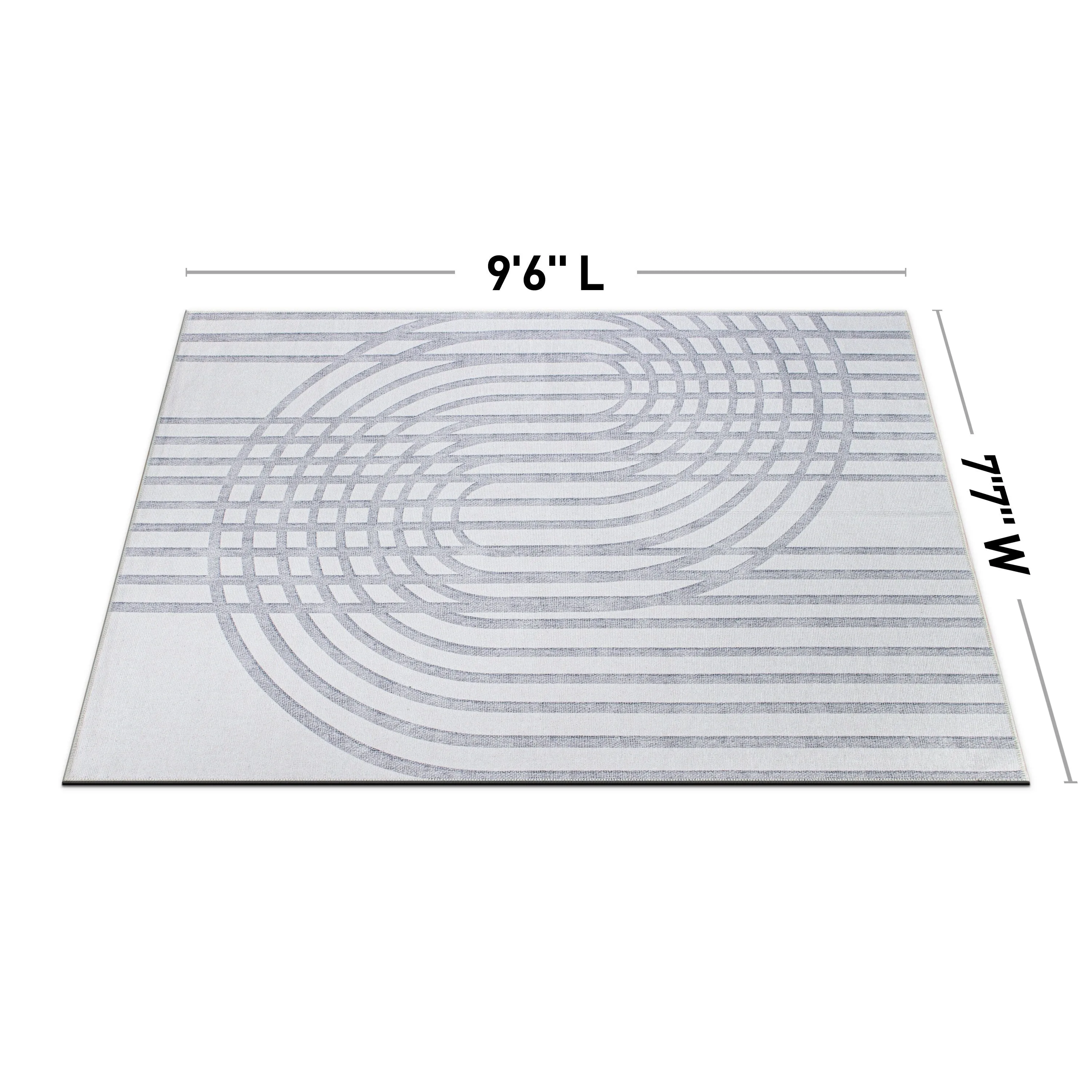 Contemporary Lines Machine Washable Area Rug