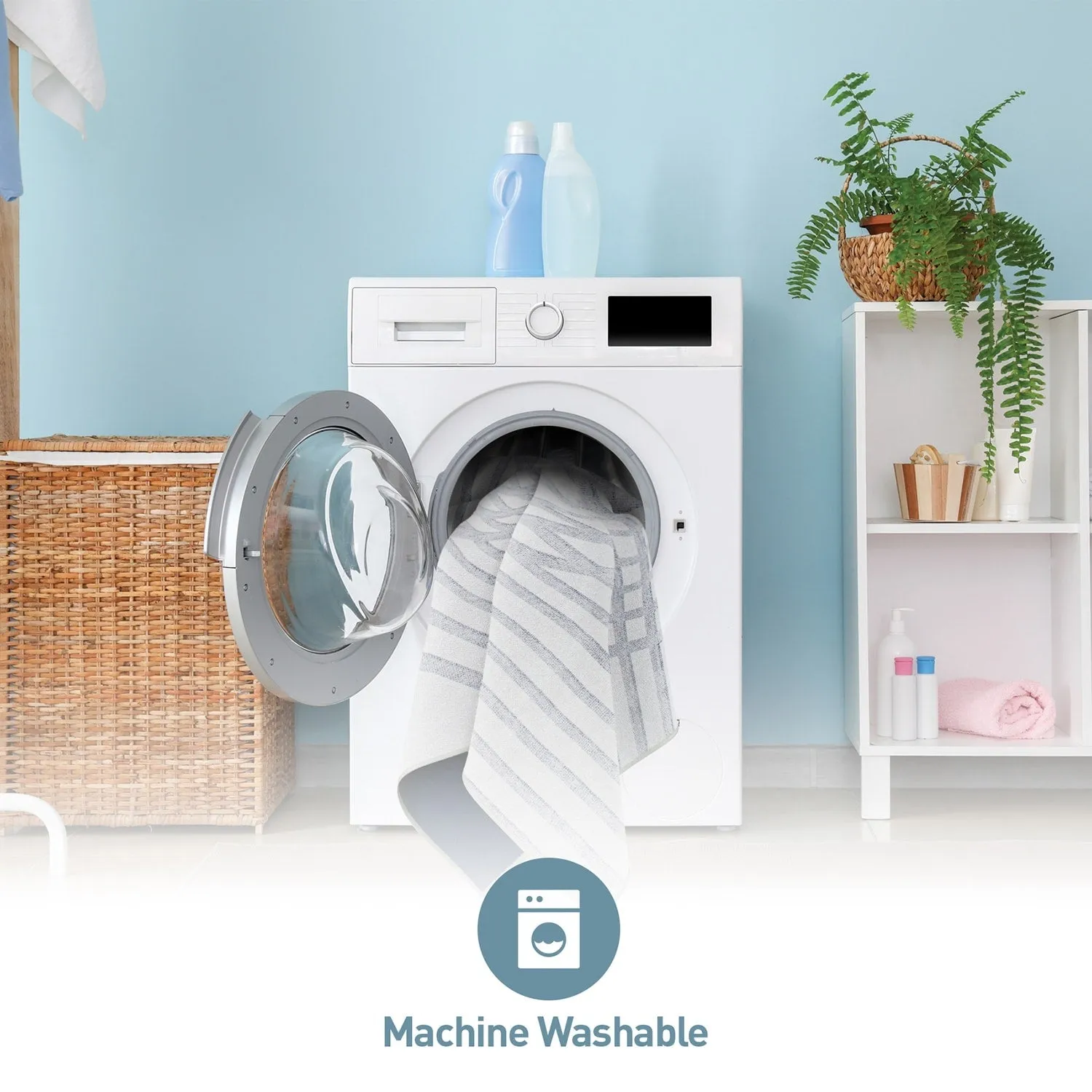 Contemporary Lines Machine Washable Area Rug