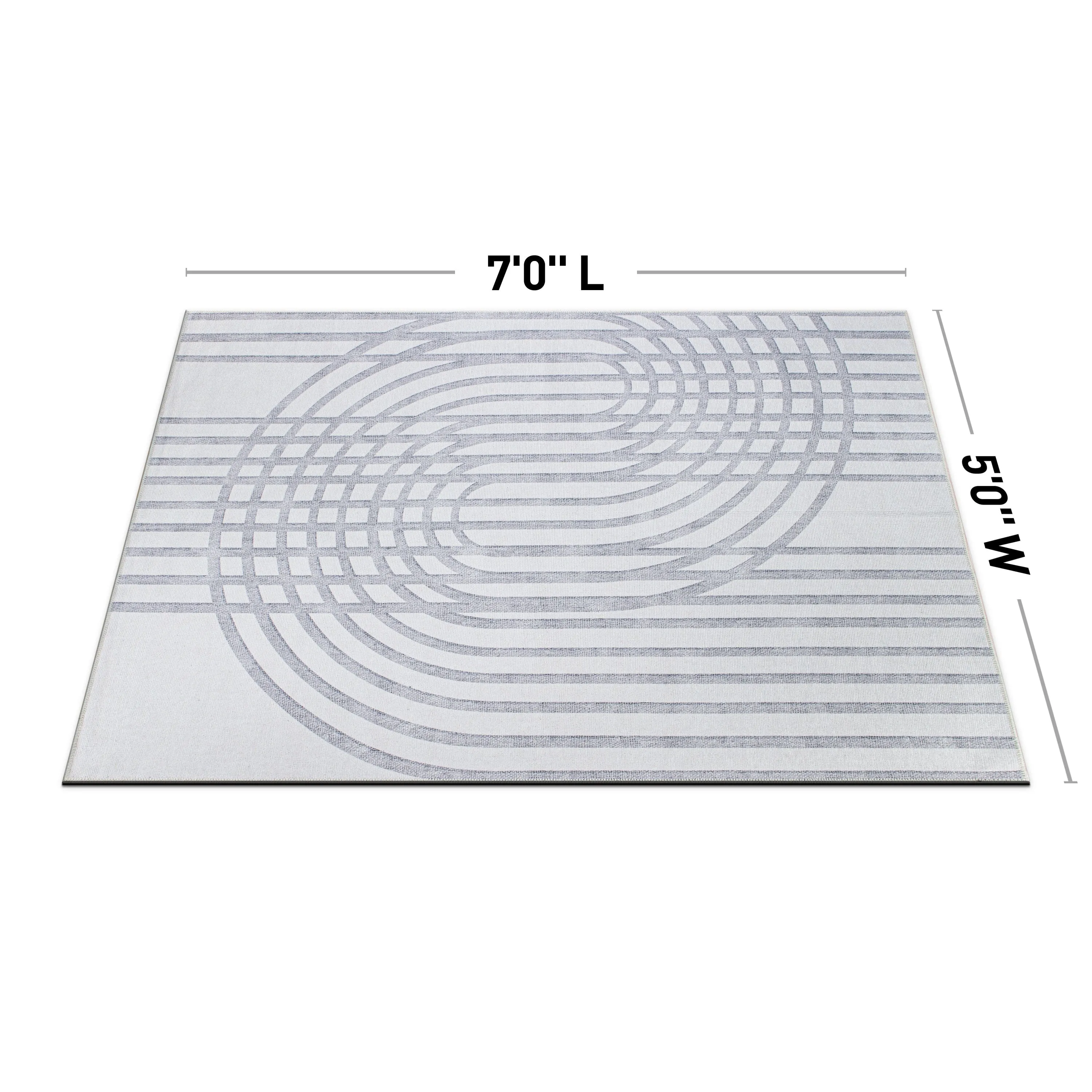 Contemporary Lines Machine Washable Area Rug