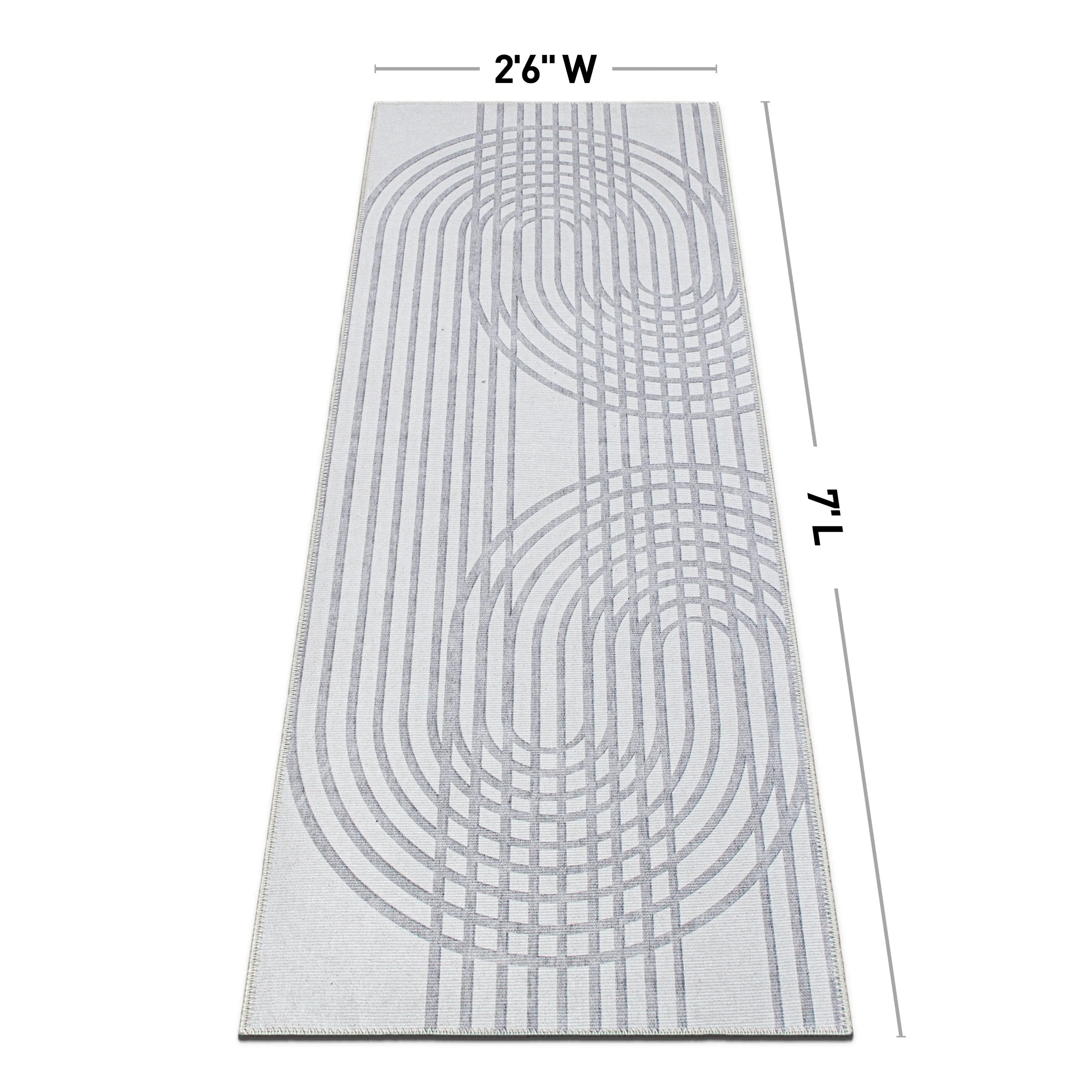 Contemporary Lines Machine Washable Area Rug