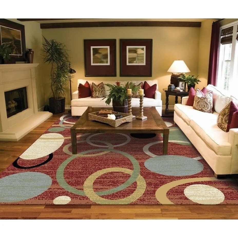 Copper Grove Parkano Abstract Circle Wool Area Rug