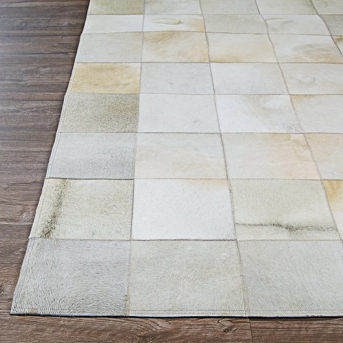 Couristan Chalet Tile Geometric Cowhide Handmade Area Rug
