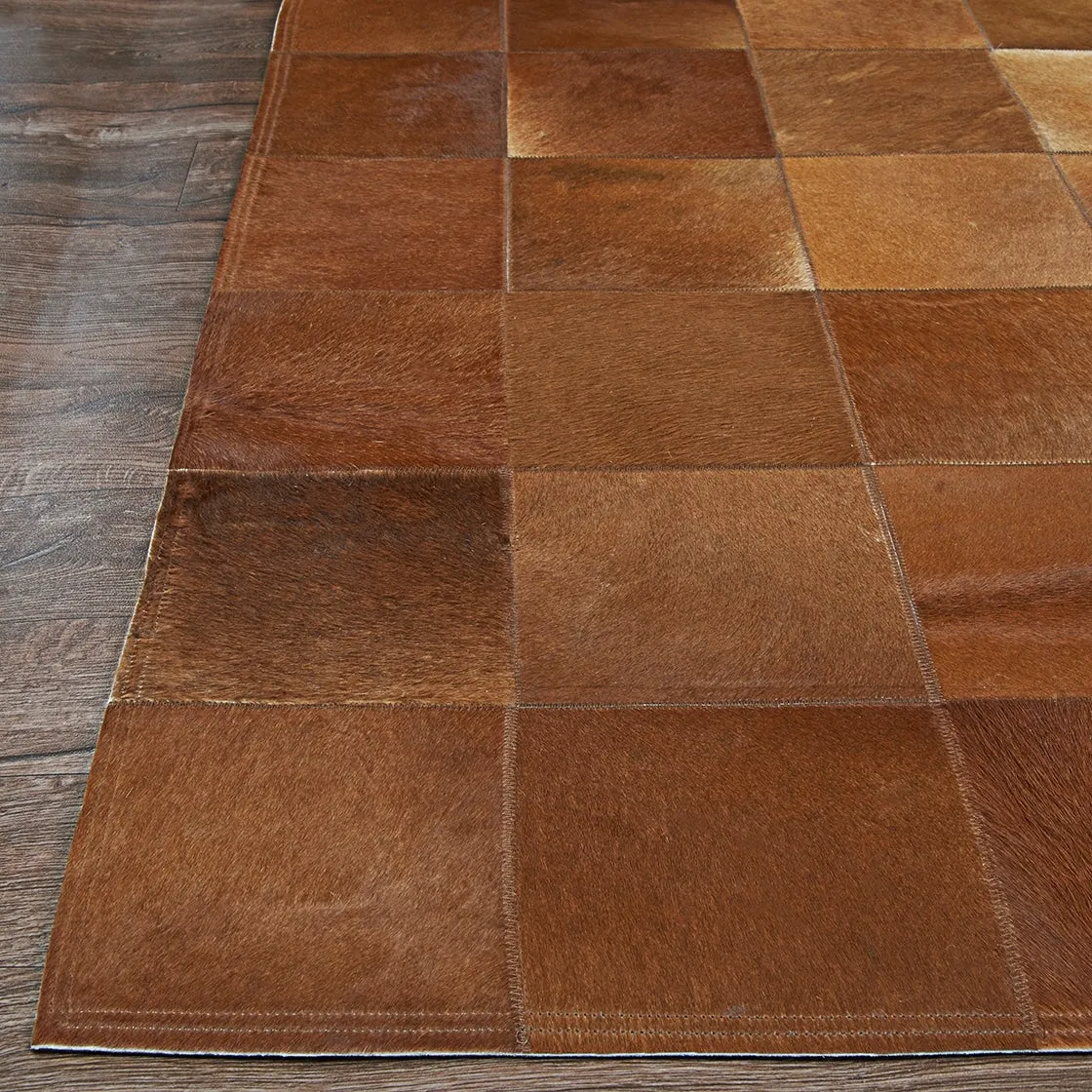 Couristan Chalet Tile Geometric Cowhide Handmade Area Rug