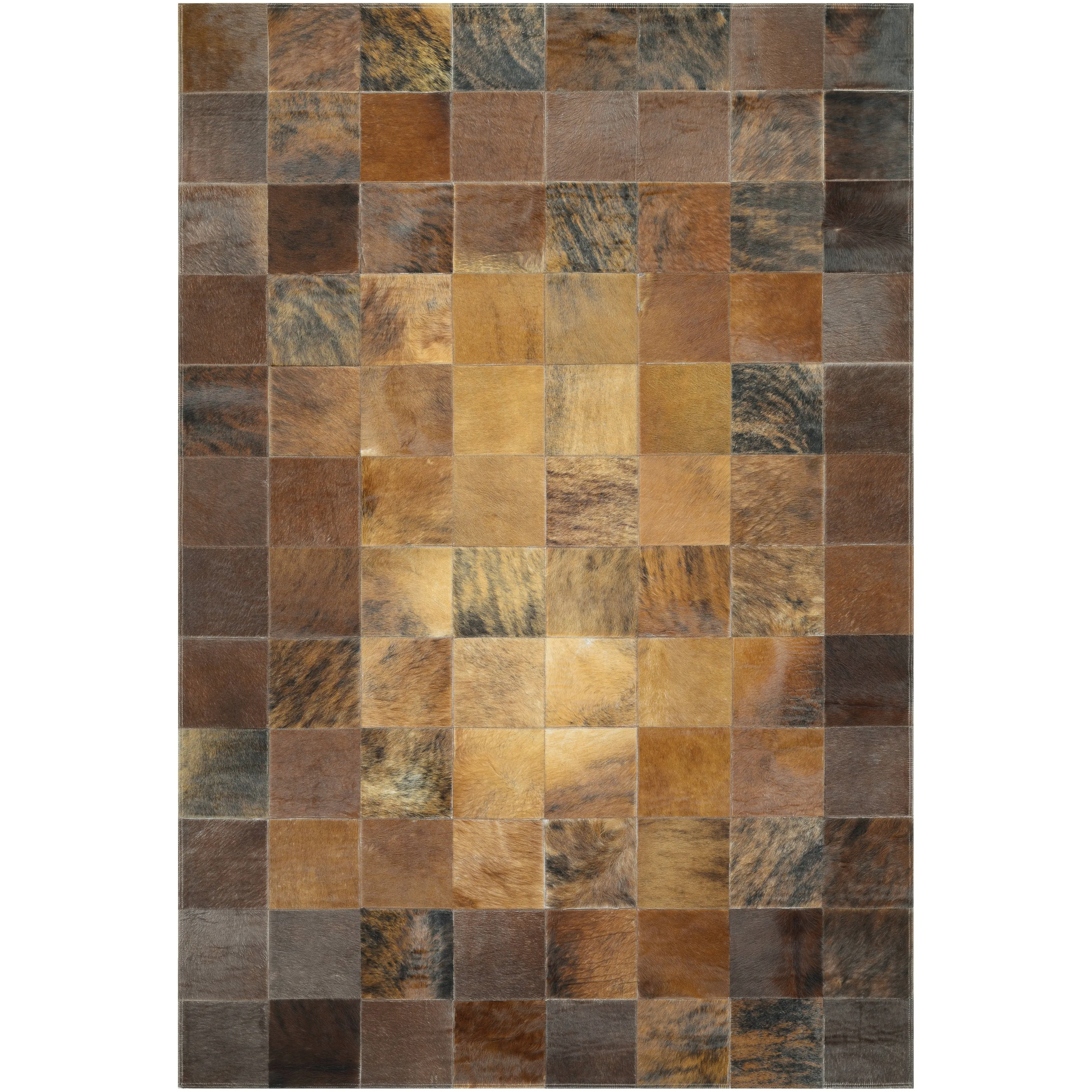 Couristan Chalet Tile Geometric Cowhide Handmade Area Rug
