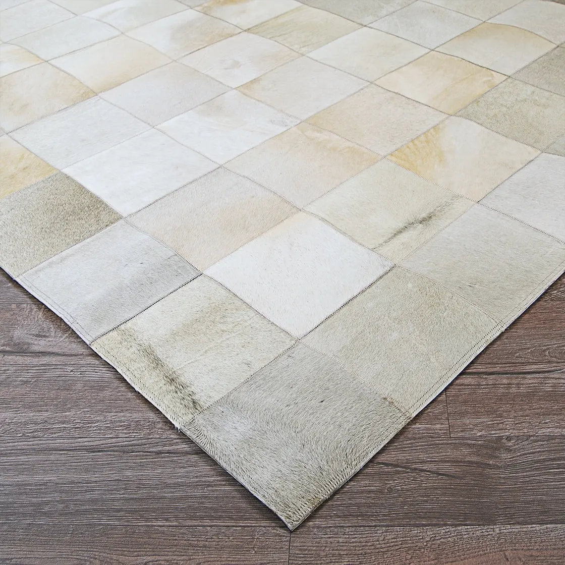 Couristan Chalet Tile Geometric Cowhide Handmade Area Rug