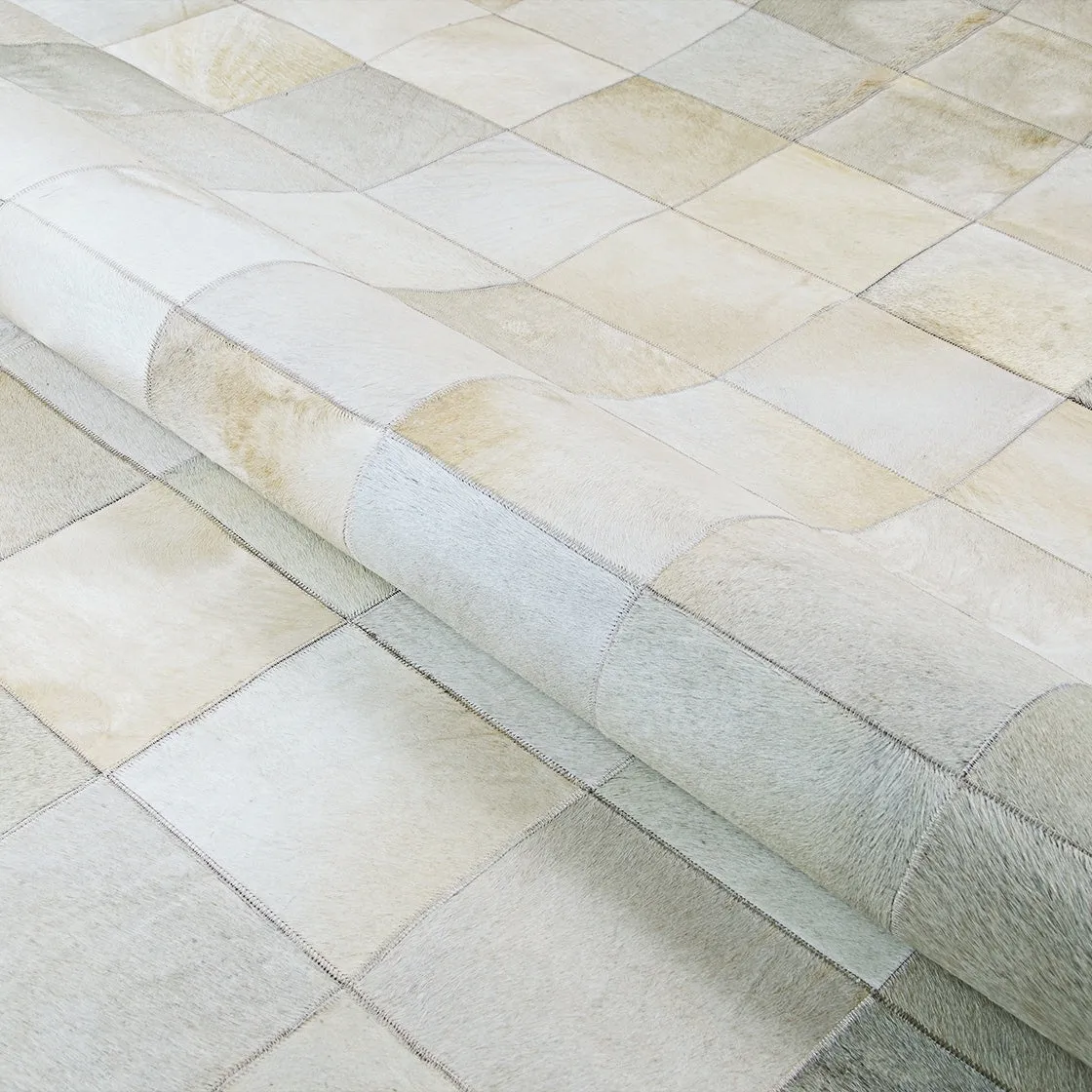 Couristan Chalet Tile Geometric Cowhide Handmade Area Rug