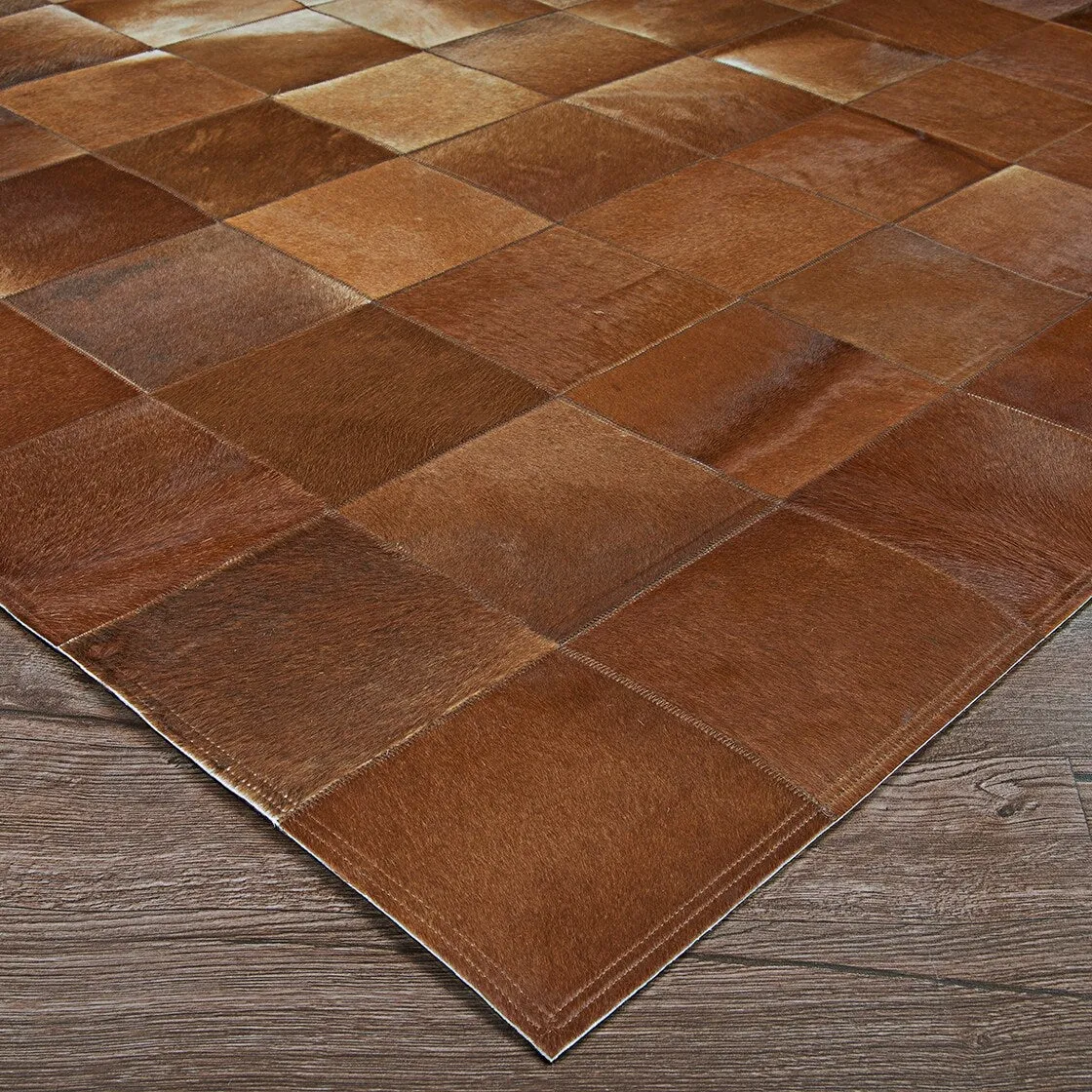 Couristan Chalet Tile Geometric Cowhide Handmade Area Rug