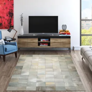 Couristan Chalet Tile Geometric Cowhide Handmade Area Rug
