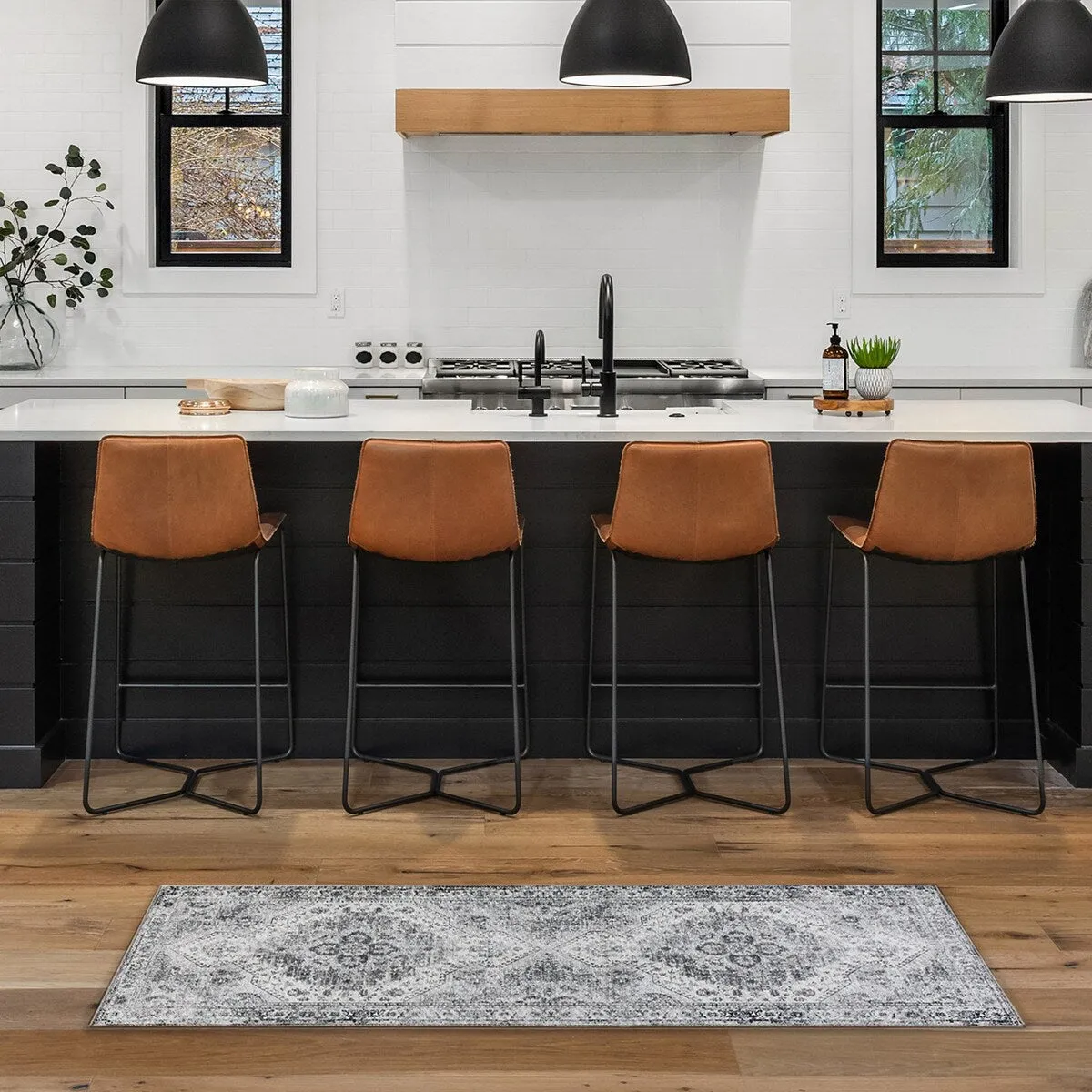 Creative Home Ideas Washable Skid-Resistant Chenille Rug