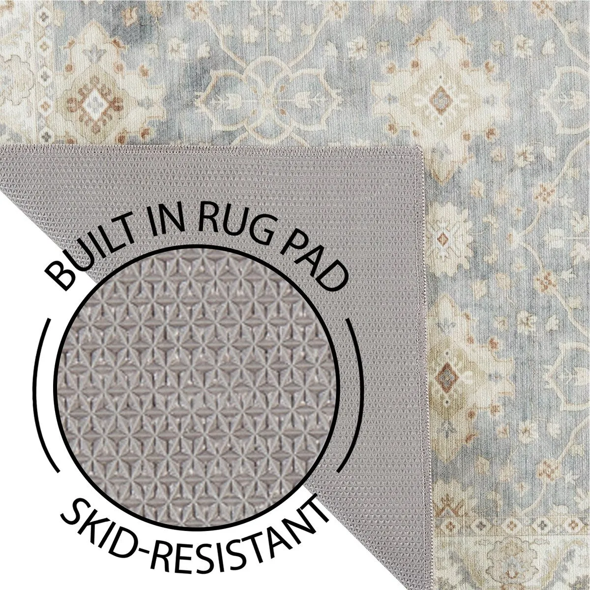 Creative Home Ideas Washable Skid-Resistant Chenille Rug