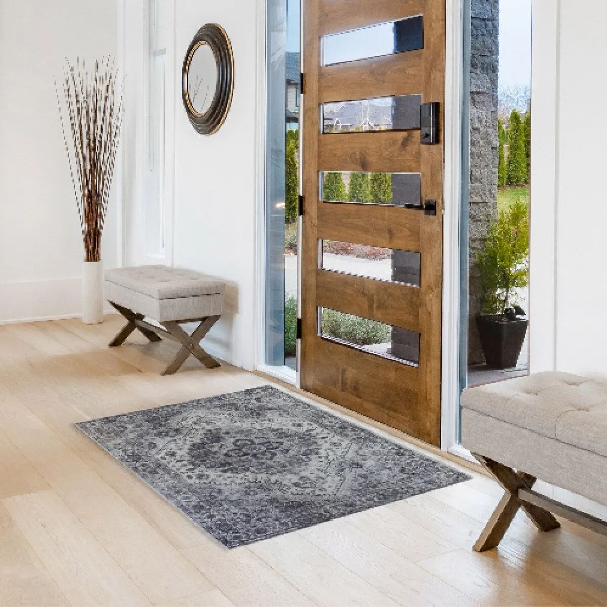 Creative Home Ideas Washable Skid-Resistant Chenille Rug