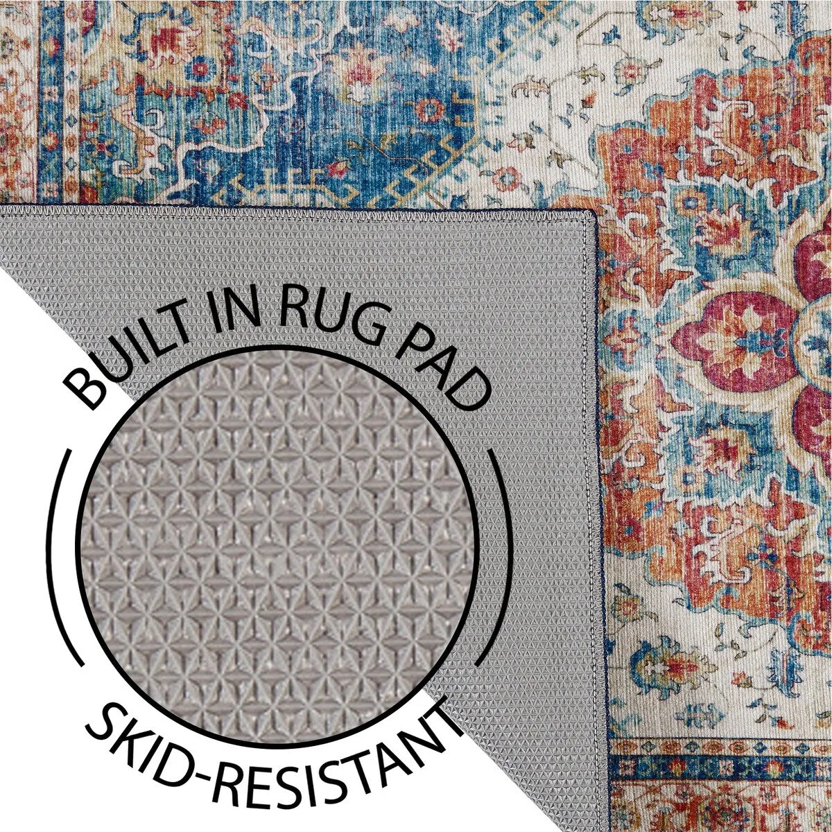 Creative Home Ideas Washable Skid-Resistant Chenille Rug