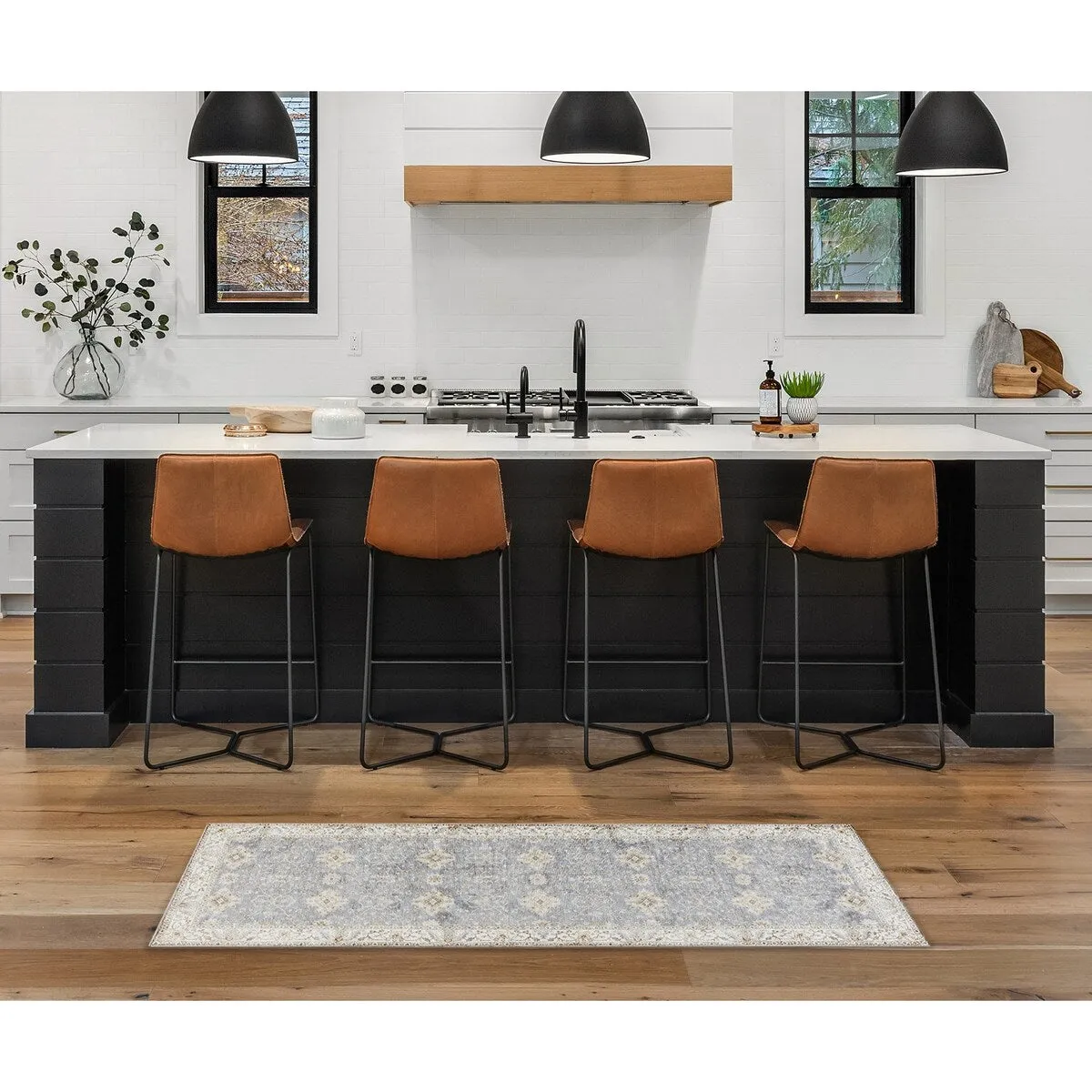 Creative Home Ideas Washable Skid-Resistant Chenille Rug
