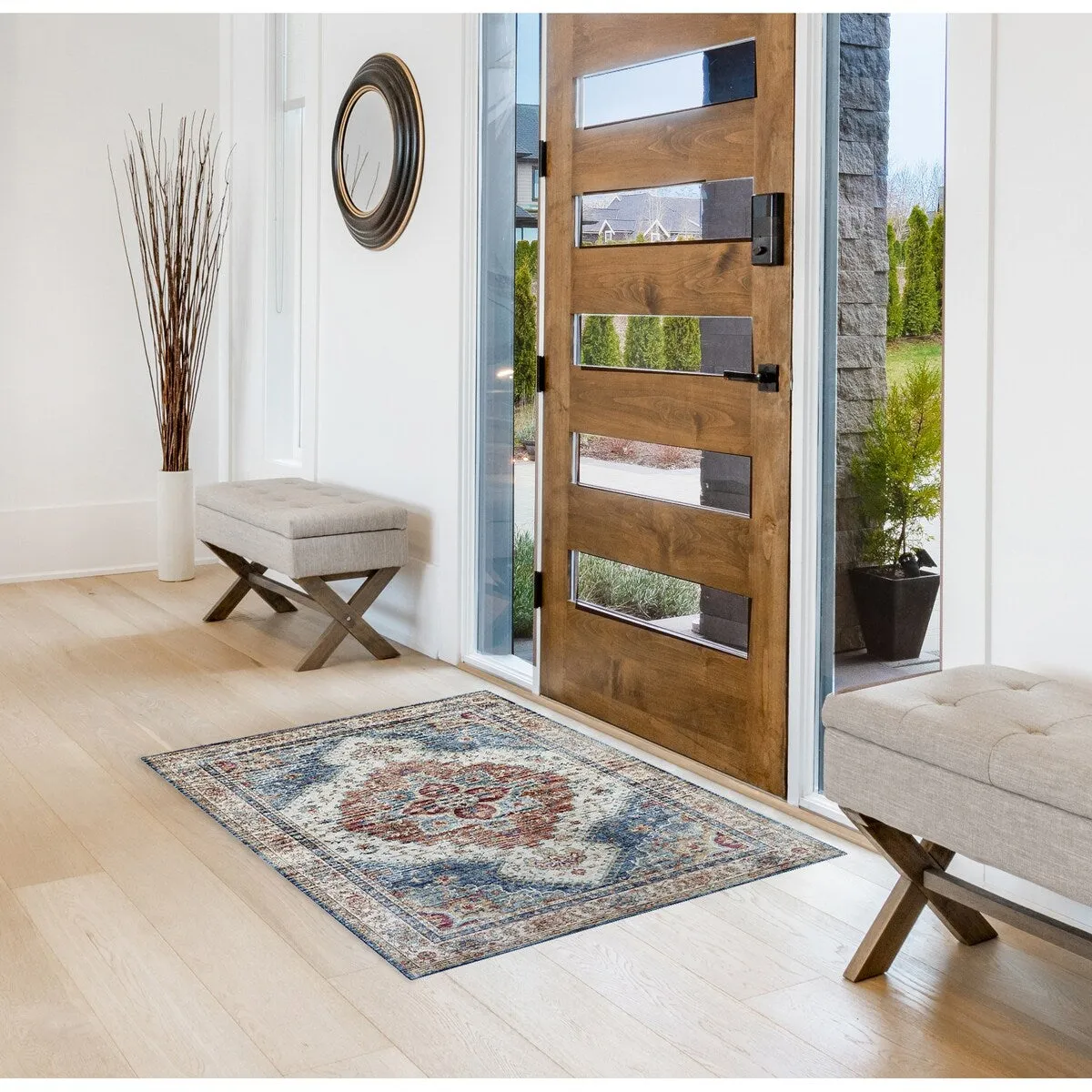 Creative Home Ideas Washable Skid-Resistant Chenille Rug