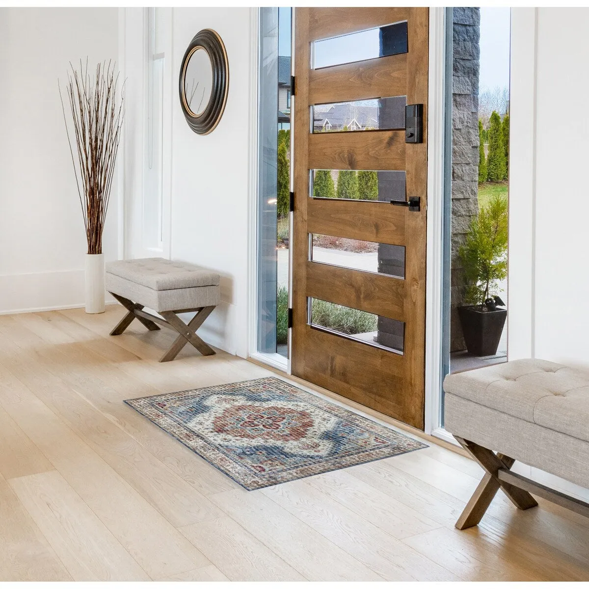Creative Home Ideas Washable Skid-Resistant Chenille Rug