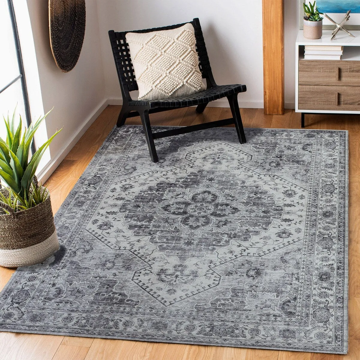 Creative Home Ideas Washable Skid-Resistant Chenille Rug