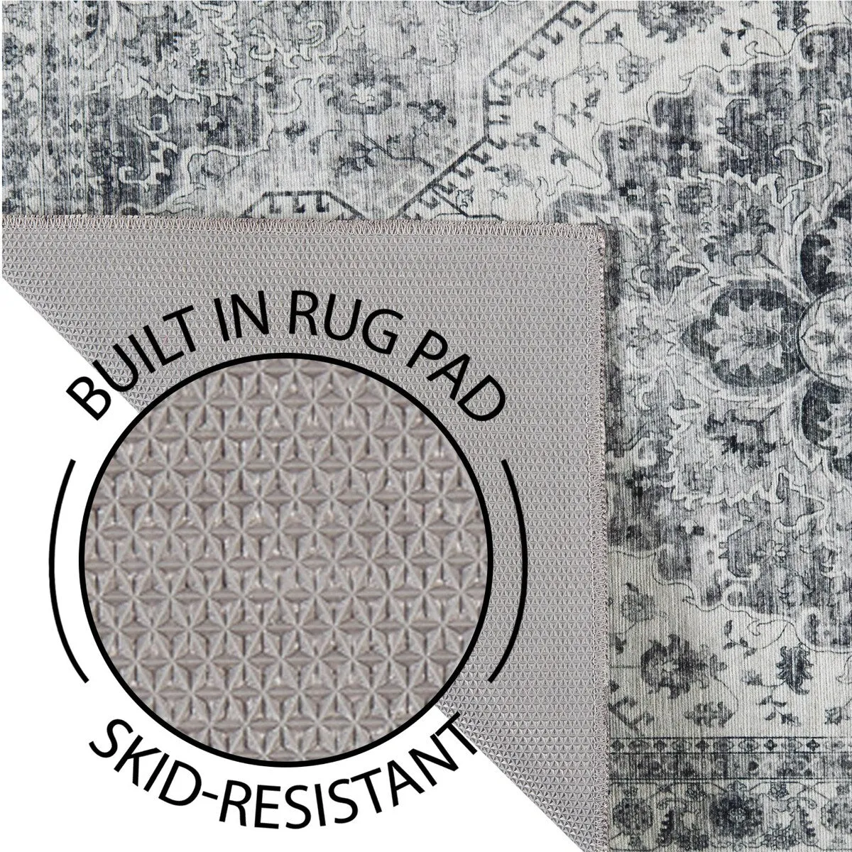 Creative Home Ideas Washable Skid-Resistant Chenille Rug