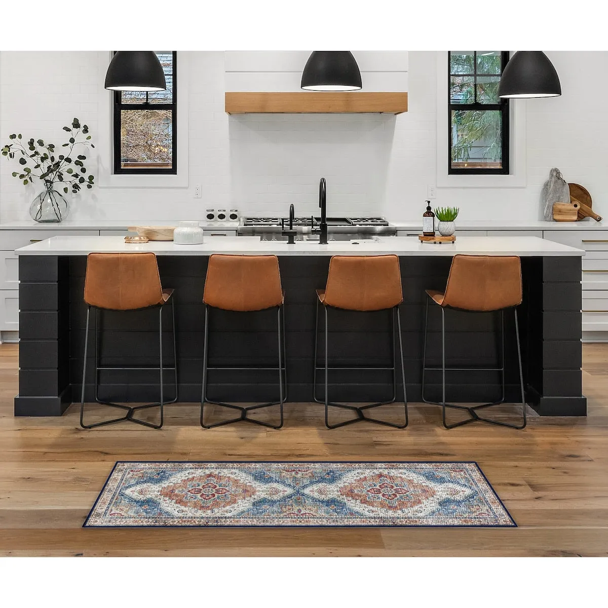 Creative Home Ideas Washable Skid-Resistant Chenille Rug